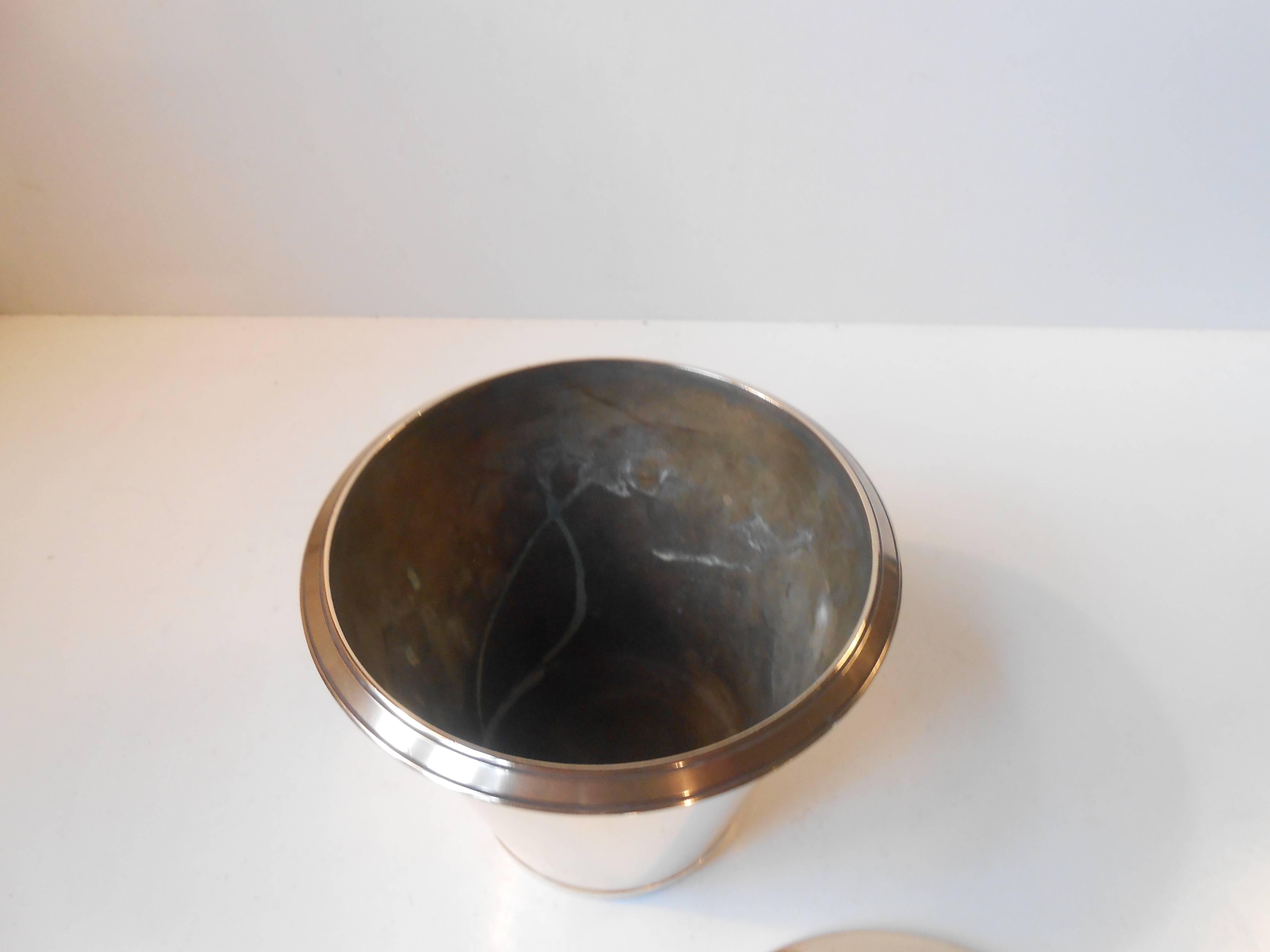 1930s Bronze Jar with an Organic Shape & Danish Art Deco Styling: Stamped ATO 1