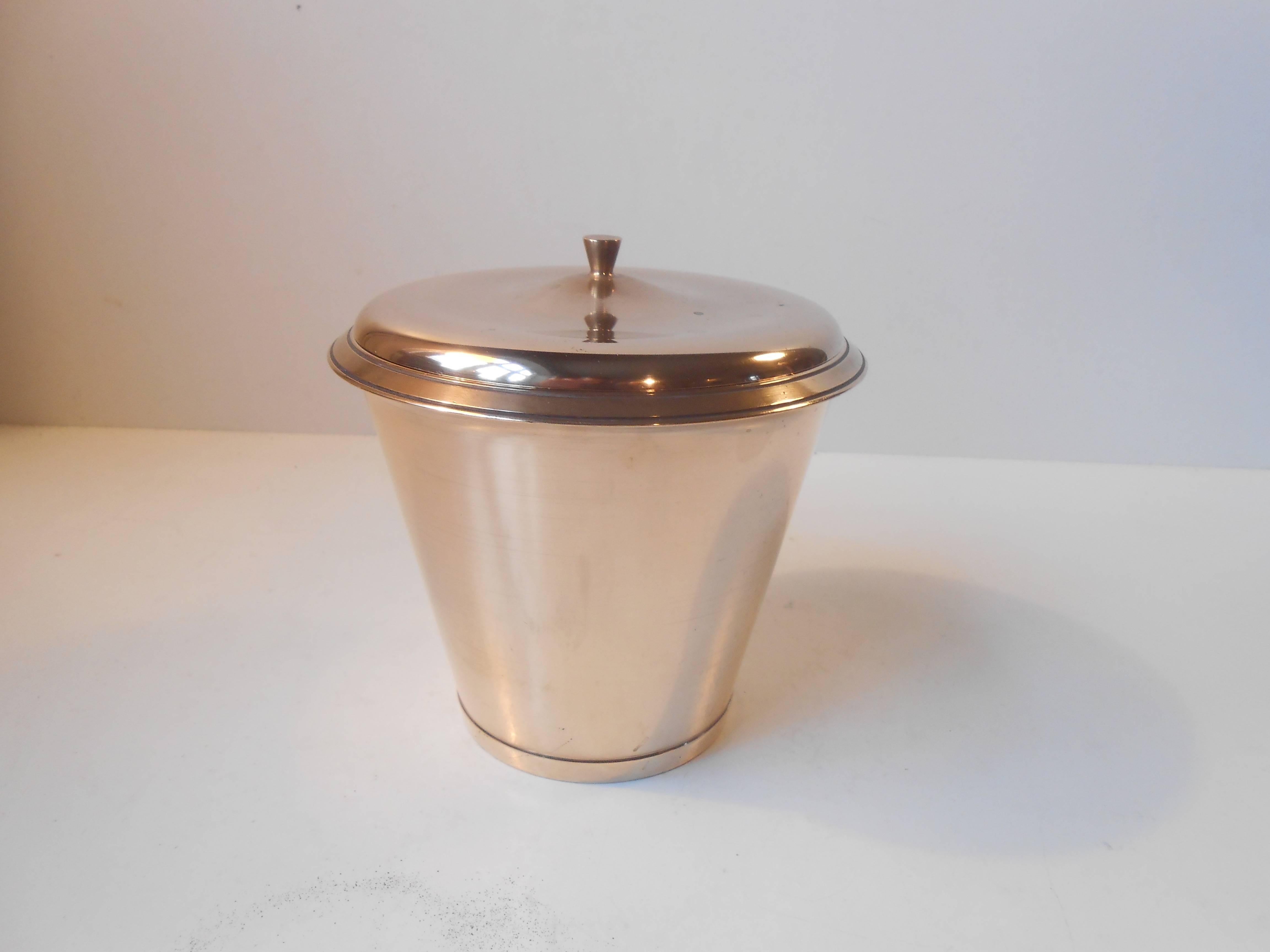 1930s Bronze Jar with an Organic Shape & Danish Art Deco Styling: Stamped ATO 3