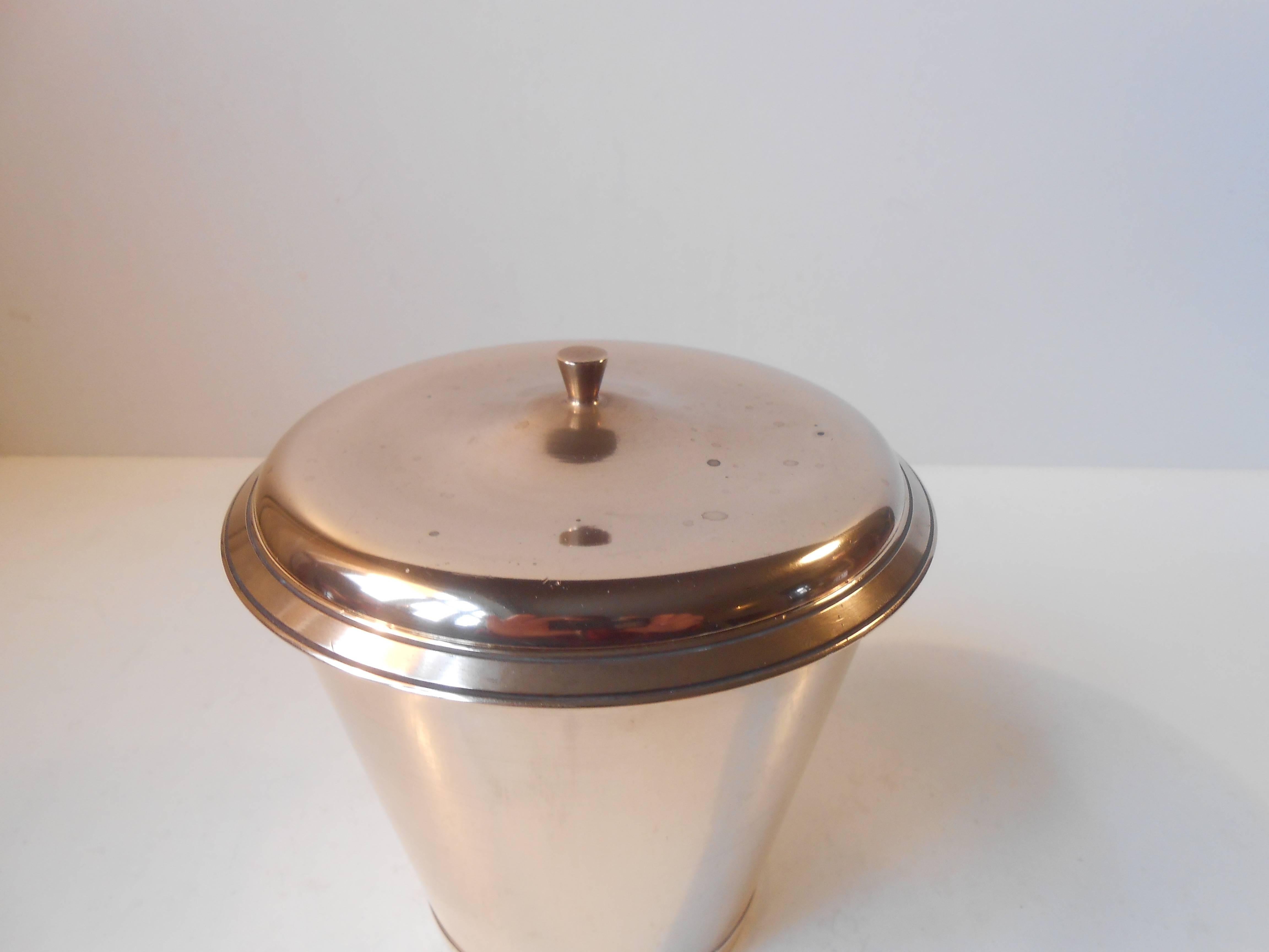 1930s Bronze Jar with an Organic Shape & Danish Art Deco Styling: Stamped ATO 4