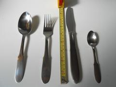 1940s Georg Jensen Mitra Stainless Flatware Dinner Service Complete Set 63 Pcs