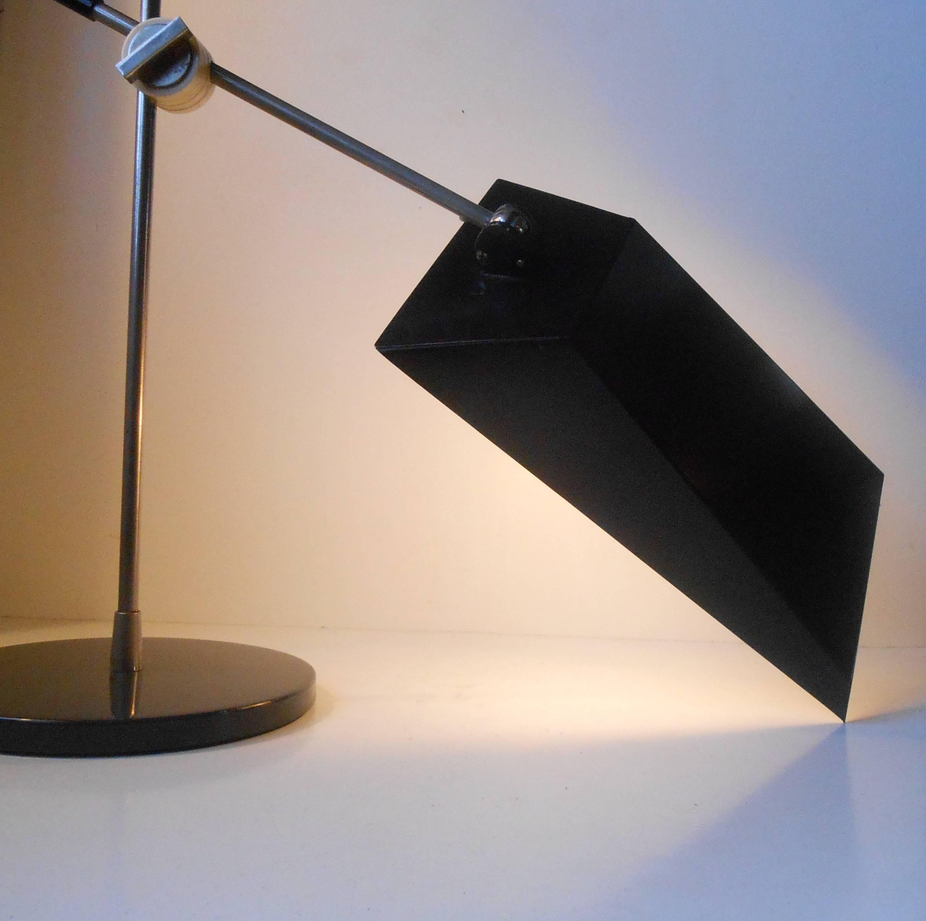 Bauhaus Christian Dell Black Table Lamp Kaiser Leutschen, Germany, circa 1950 For Sale