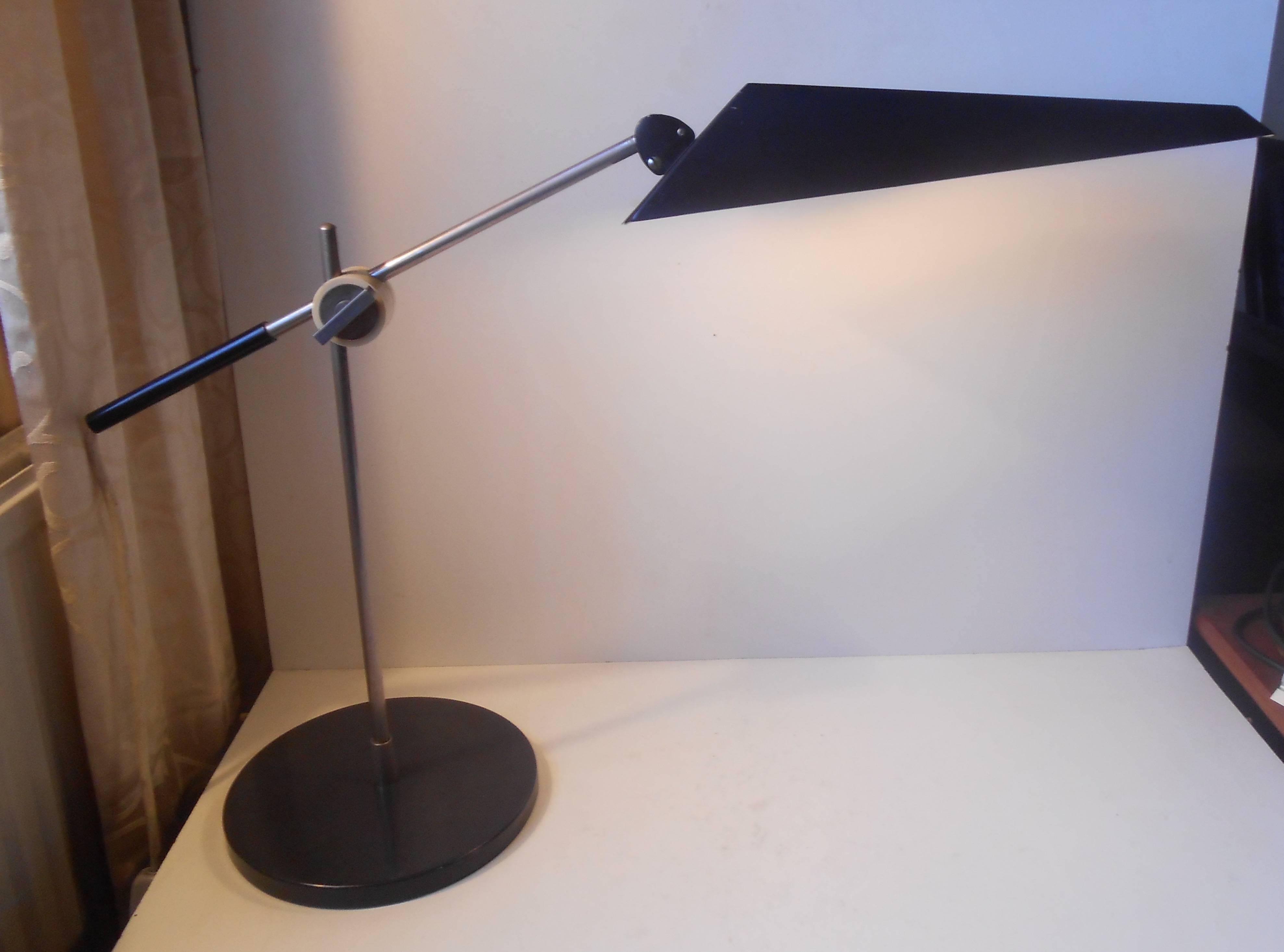 Mid-20th Century Christian Dell Black Table Lamp Kaiser Leutschen, Germany, circa 1950 For Sale