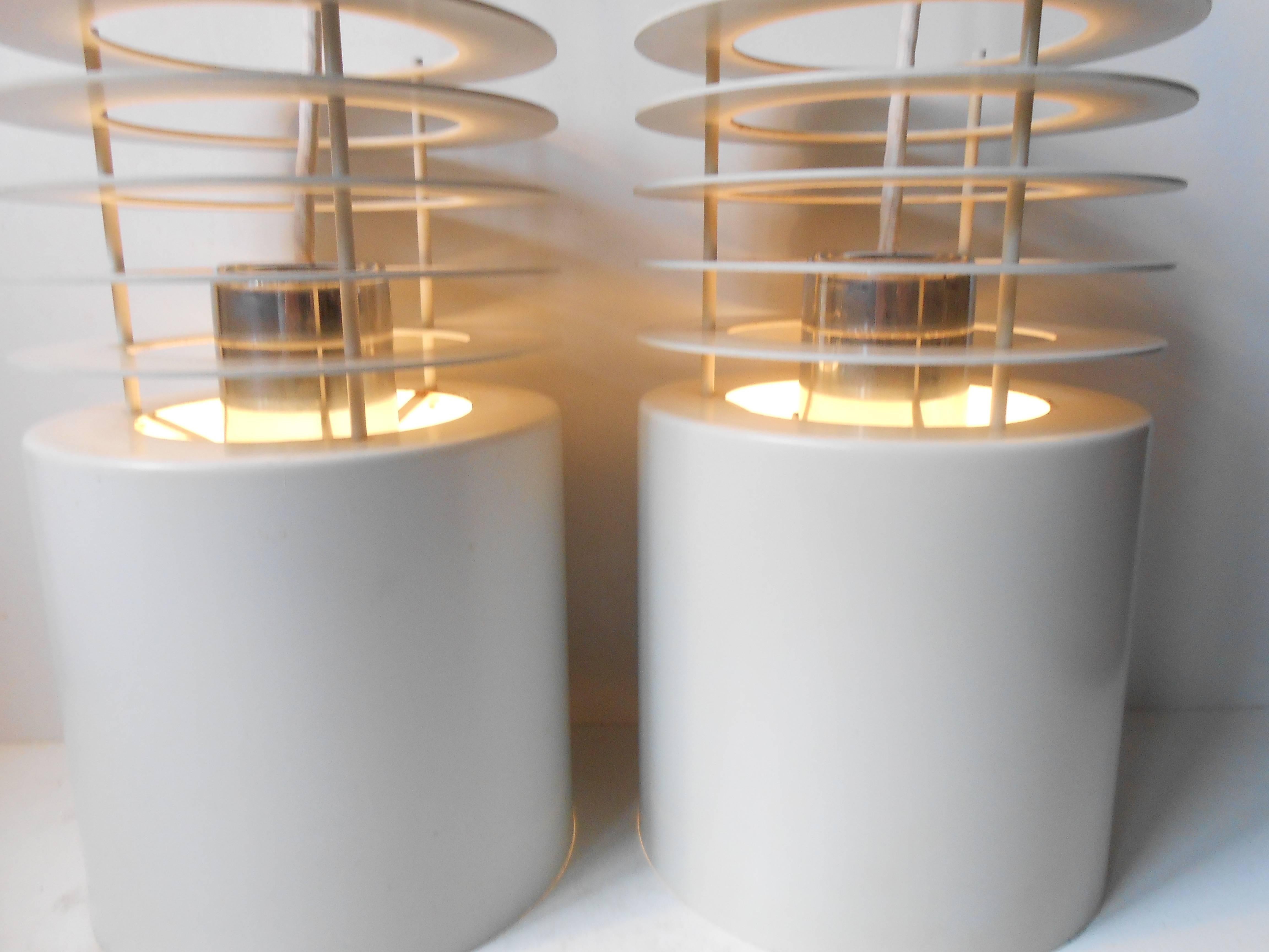 Pair of Jo Hammerborg 'Hydra 1' White Pendant Lamps for Fog & Morup, Denmark In Good Condition In Esbjerg, DK