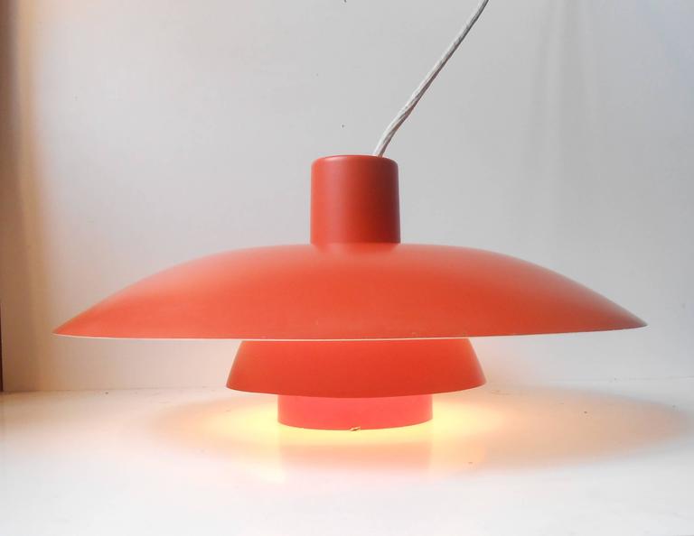 Pair of Vintage PH-4/3 Orange Pendant Lamps by Poul Henningsen Louis  Poulsen at 1stDibs