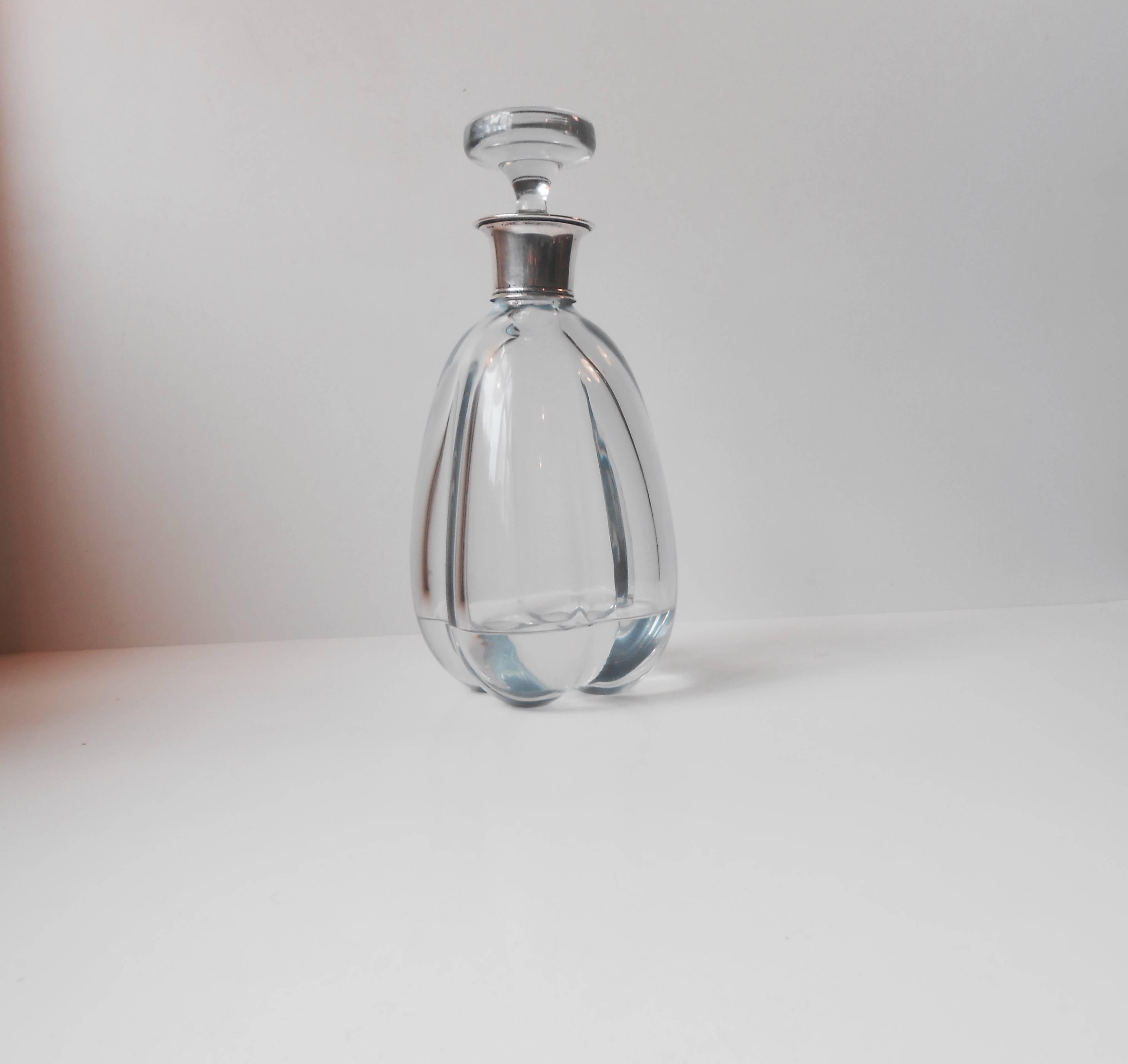Art Deco 1930s Sterling & Crystal Decanter by Carl F. Christiansen & Hugh Dunne Cooke