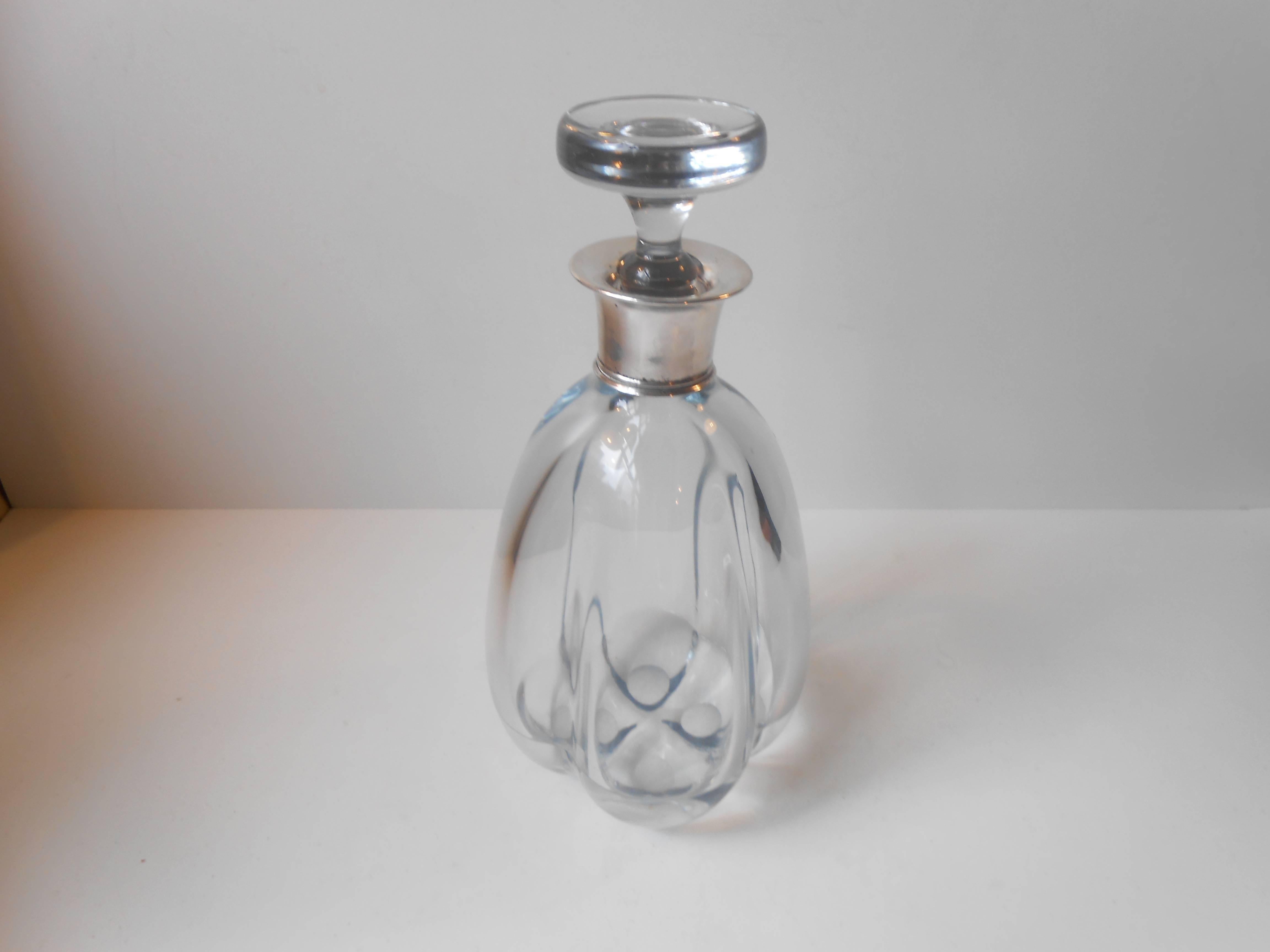 Danish 1930s Sterling & Crystal Decanter by Carl F. Christiansen & Hugh Dunne Cooke