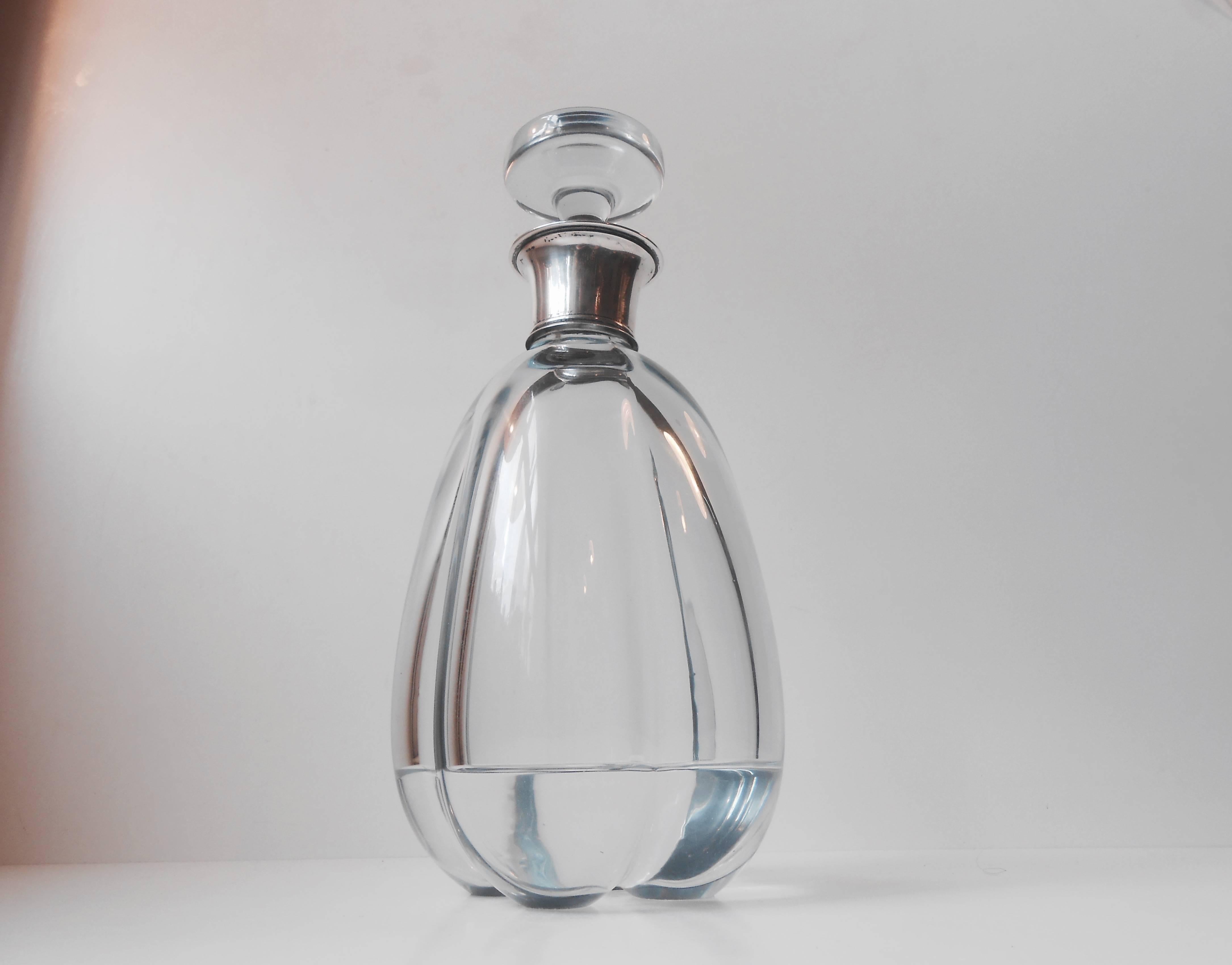 Mid-20th Century 1930s Sterling & Crystal Decanter by Carl F. Christiansen & Hugh Dunne Cooke