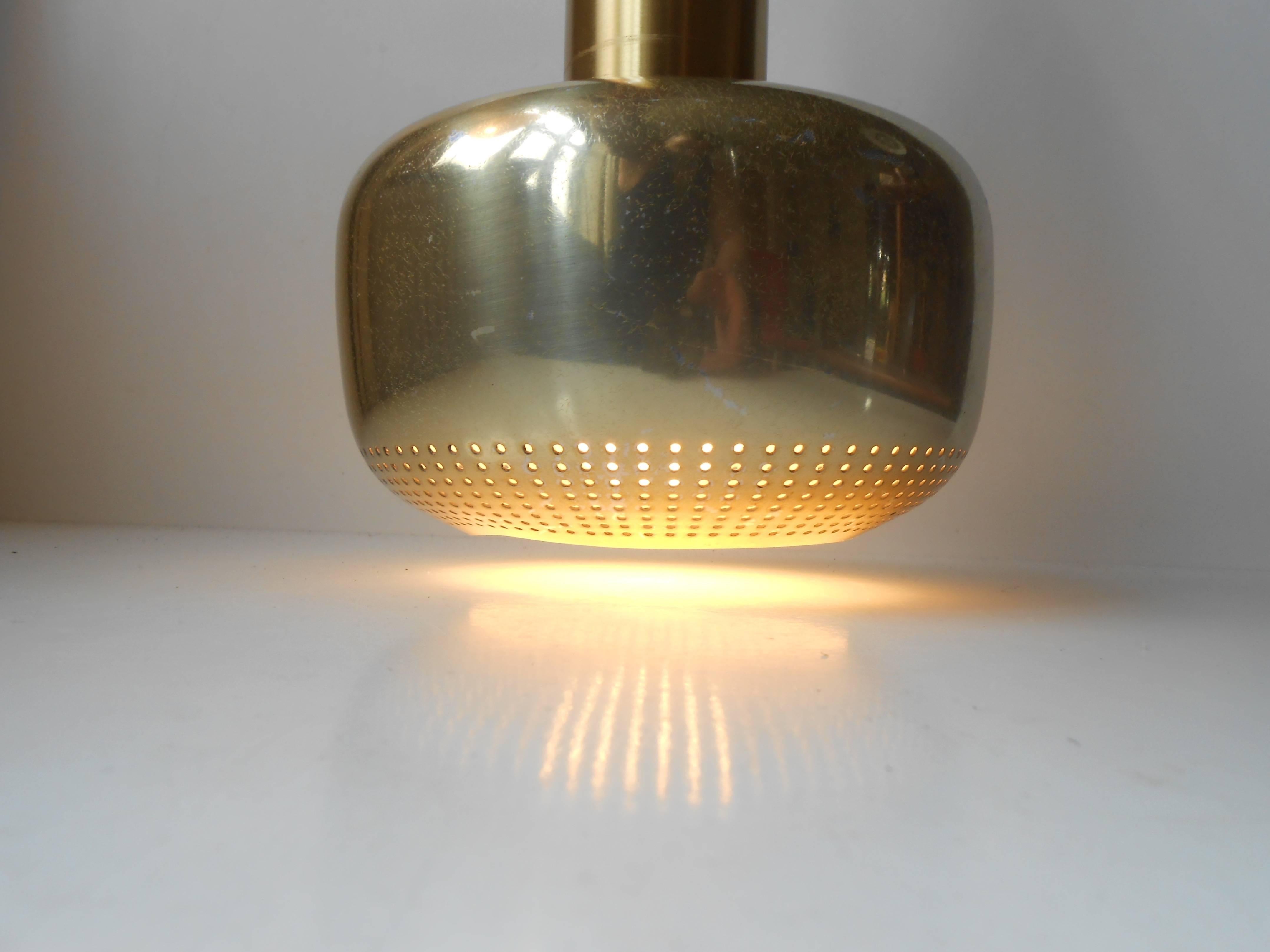 Vilhelm Lauritzen 'Gold Pendant' Lamp for Louis Poulsen, Denmark, 1950s Modern 2