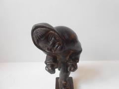 Primitive Soapstone Figurine of Eskimo Inuit, Greenland, circa 1900