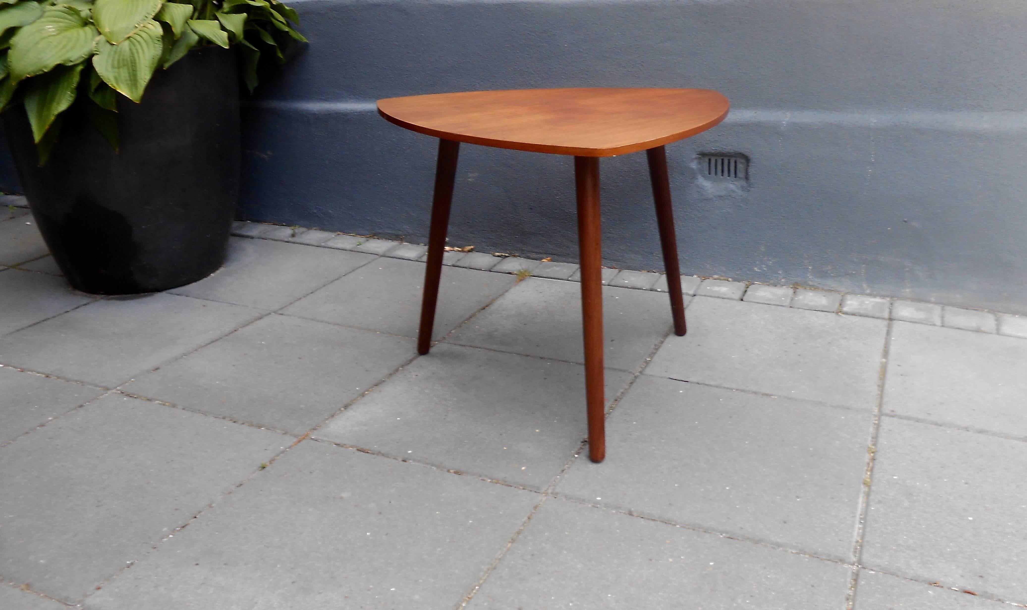 Mid-Century Modern Danish Mid-Century Triangular Guitar Pick-Shaped Teak Coffee Table, circa 1960