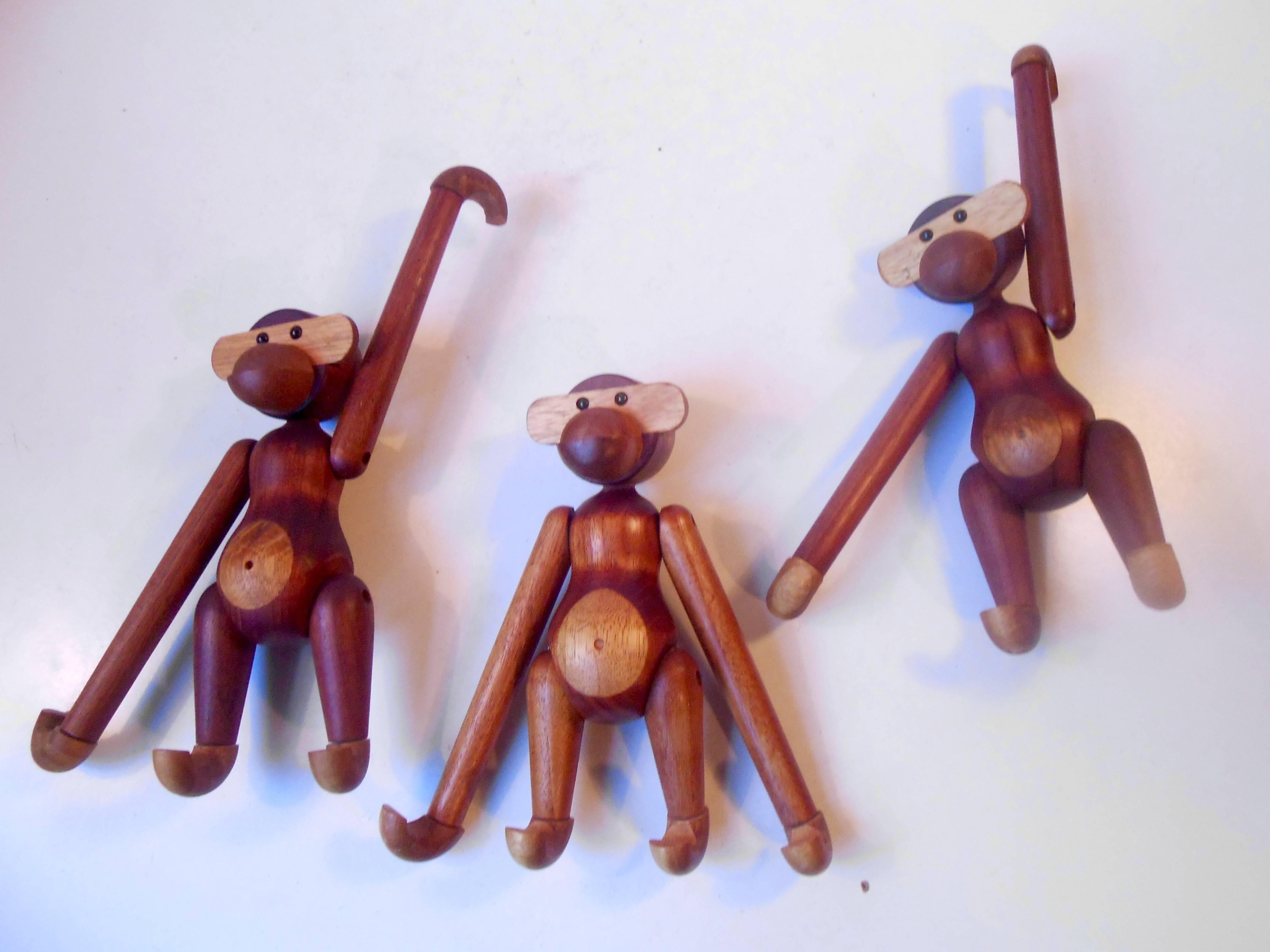 Vintage Monkeys with Matching Patina by Kay Bojesen, Denmark, circa 1960-1970 1