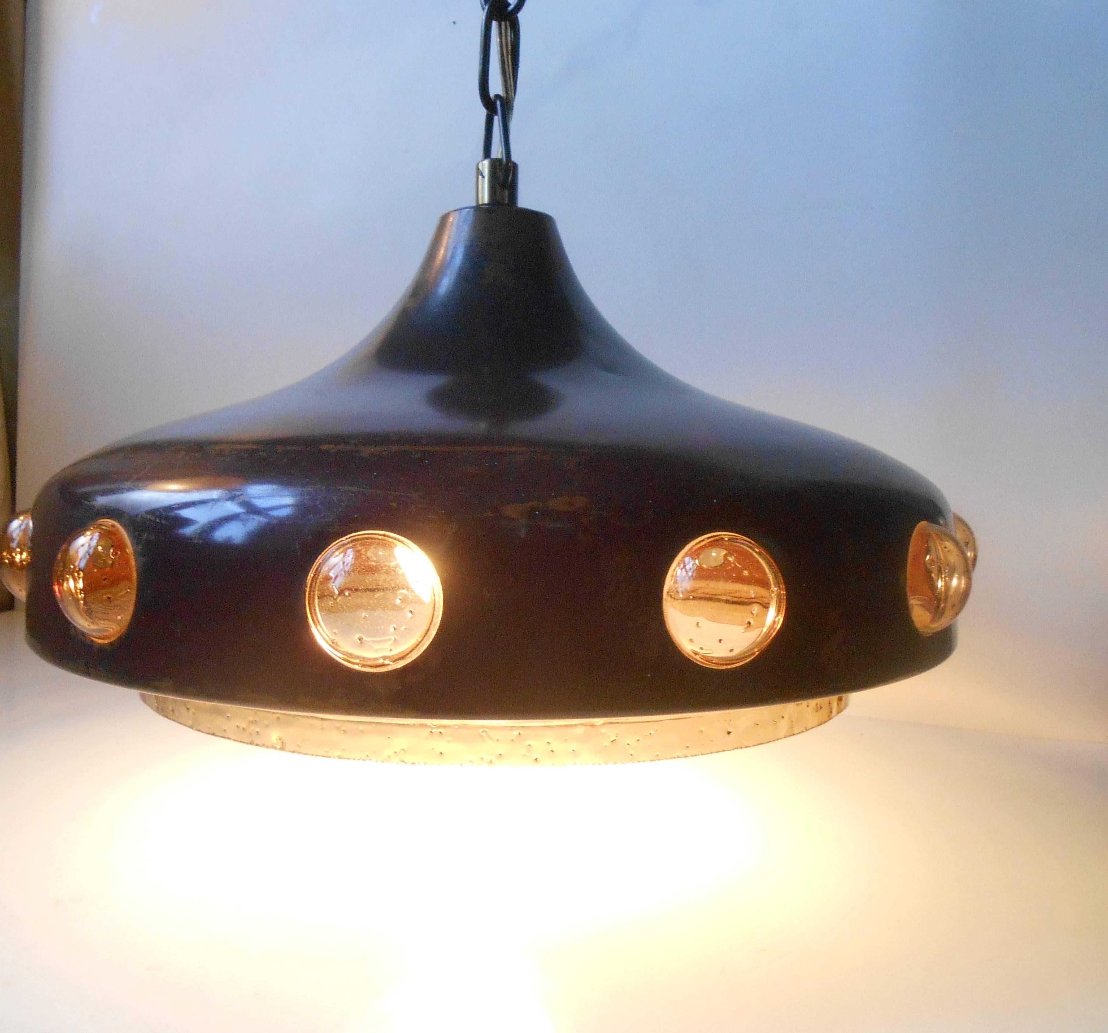 Late 20th Century Chain-Suspended Copper and Glass Pendant Lamp by Nanny Still for RAAK Amsterdam