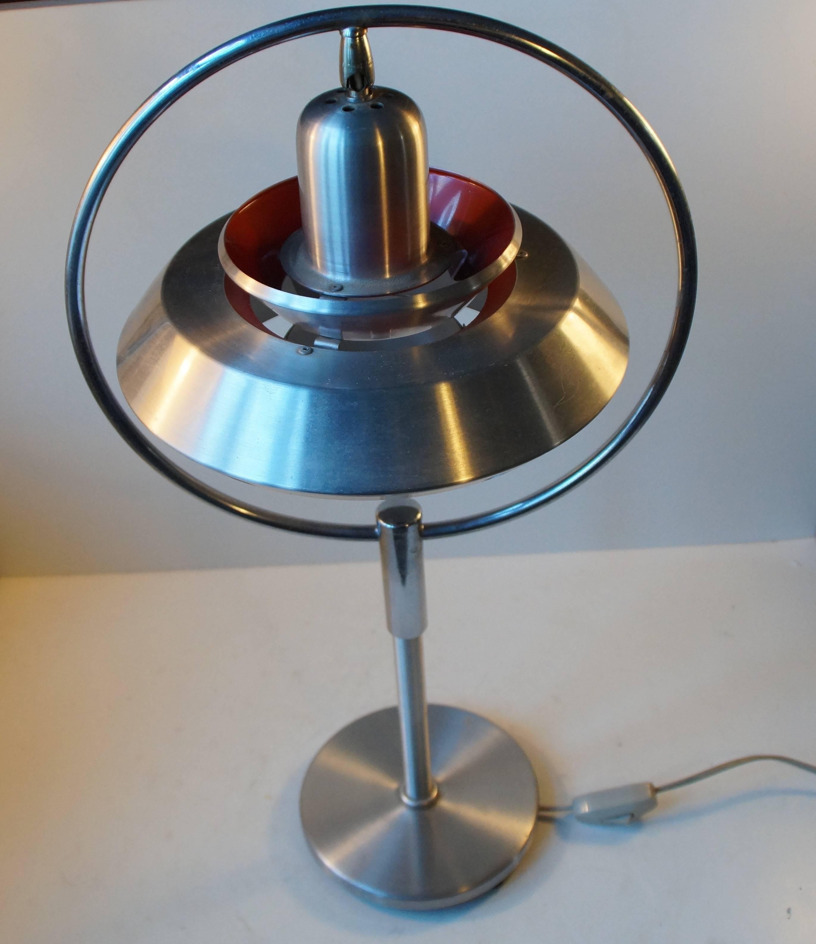 Swedish Rare Mid-Century Orbit Table Lamp by Carl Thore for Granhaga, Sweden, 1960s