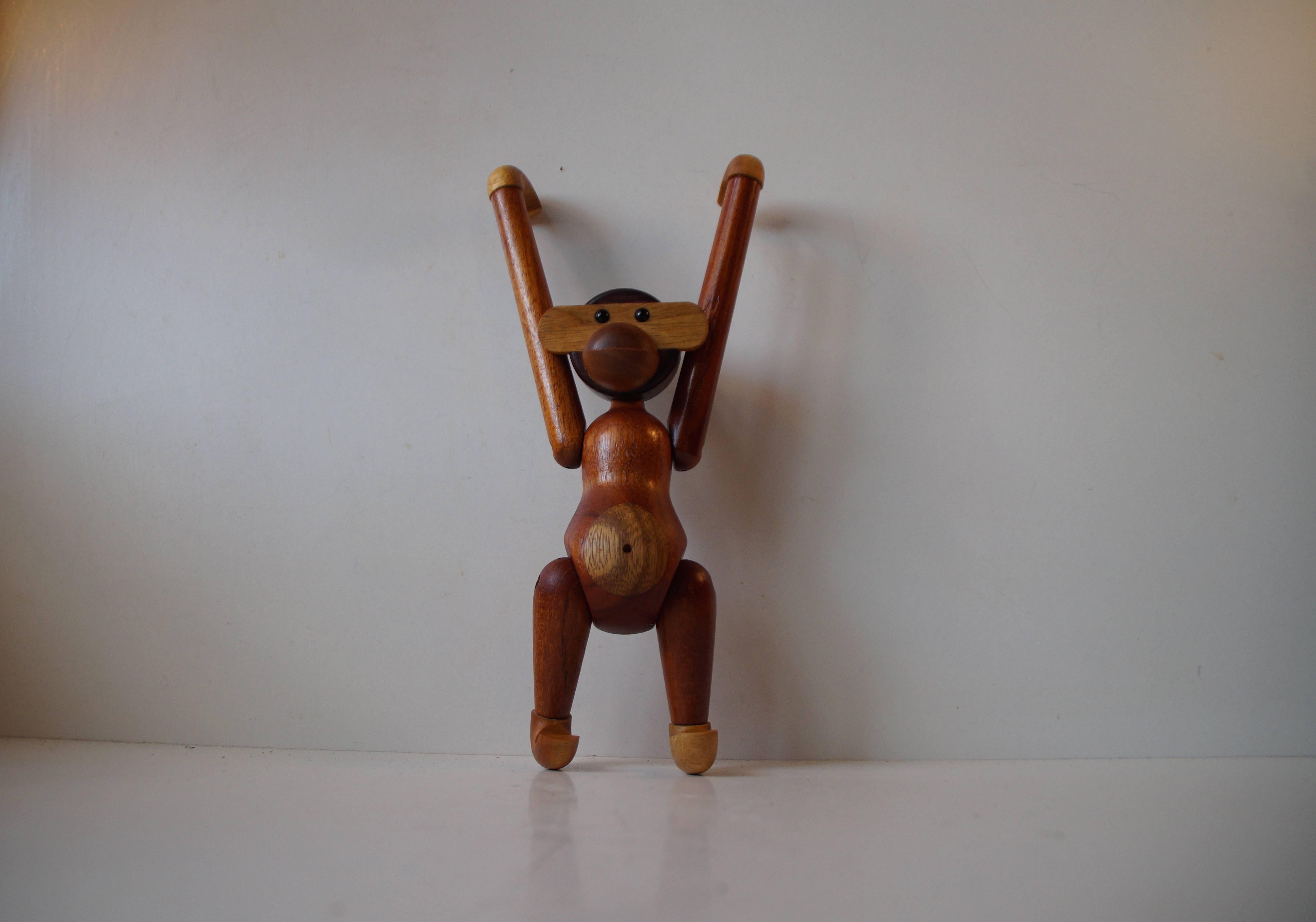 Danish Vintage Monkey by Kay Bojesen, Denmark 1960s, Articulated Limbs and Rich Patina