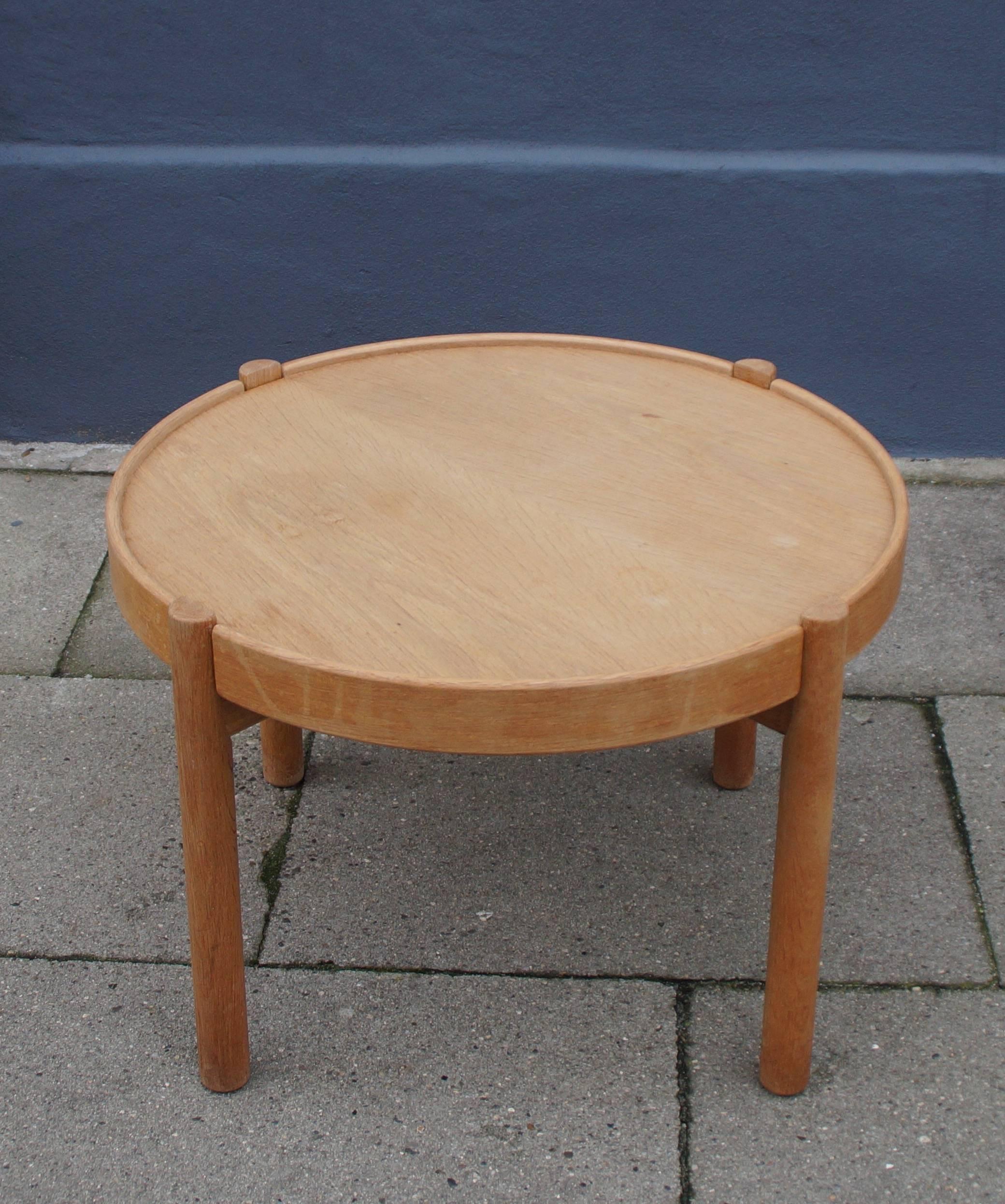 Mid-Century Modern Danish Reversible Tray-Top Oak/Cork Side Table by Børge Mogensen, 1960s