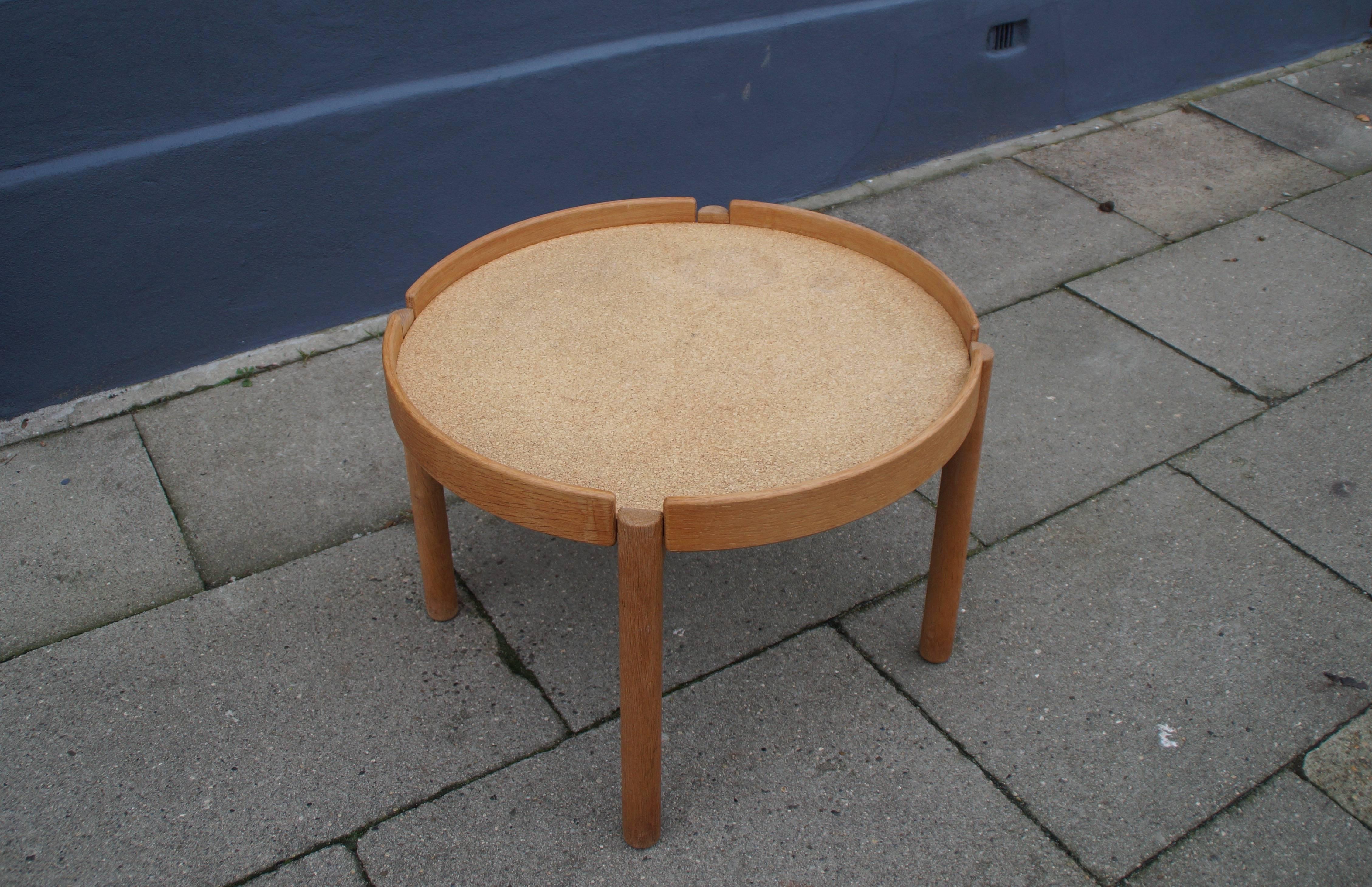 Danish Reversible Tray-Top Oak/Cork Side Table by Børge Mogensen, 1960s 2