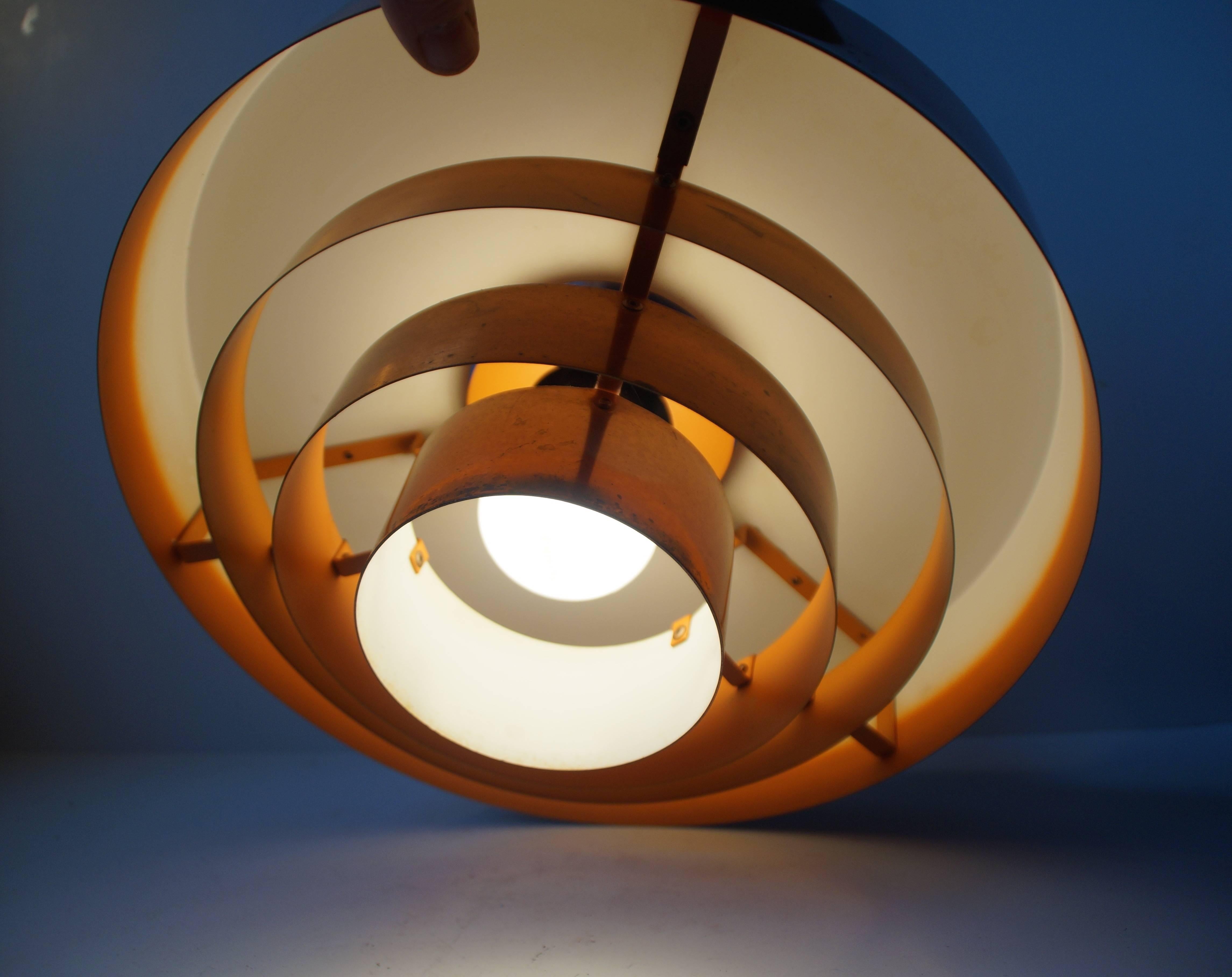 Solid Copper Pendant Lamp 'Roulet', Jo Hammerborg for Fog & Mørup Denmark, 1963 1
