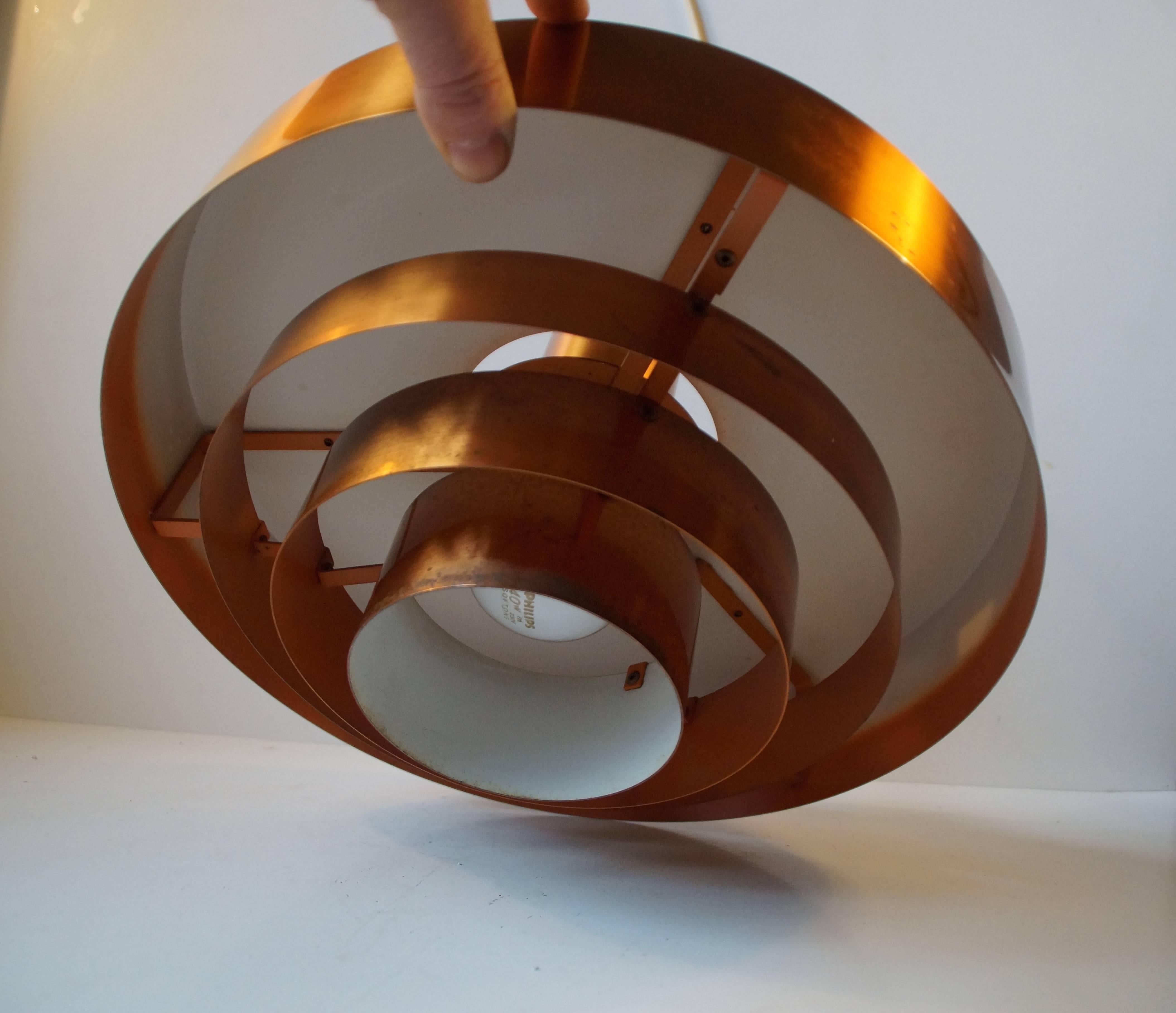 Solid Copper Pendant Lamp 'Roulet', Jo Hammerborg for Fog & Mørup Denmark, 1963 2