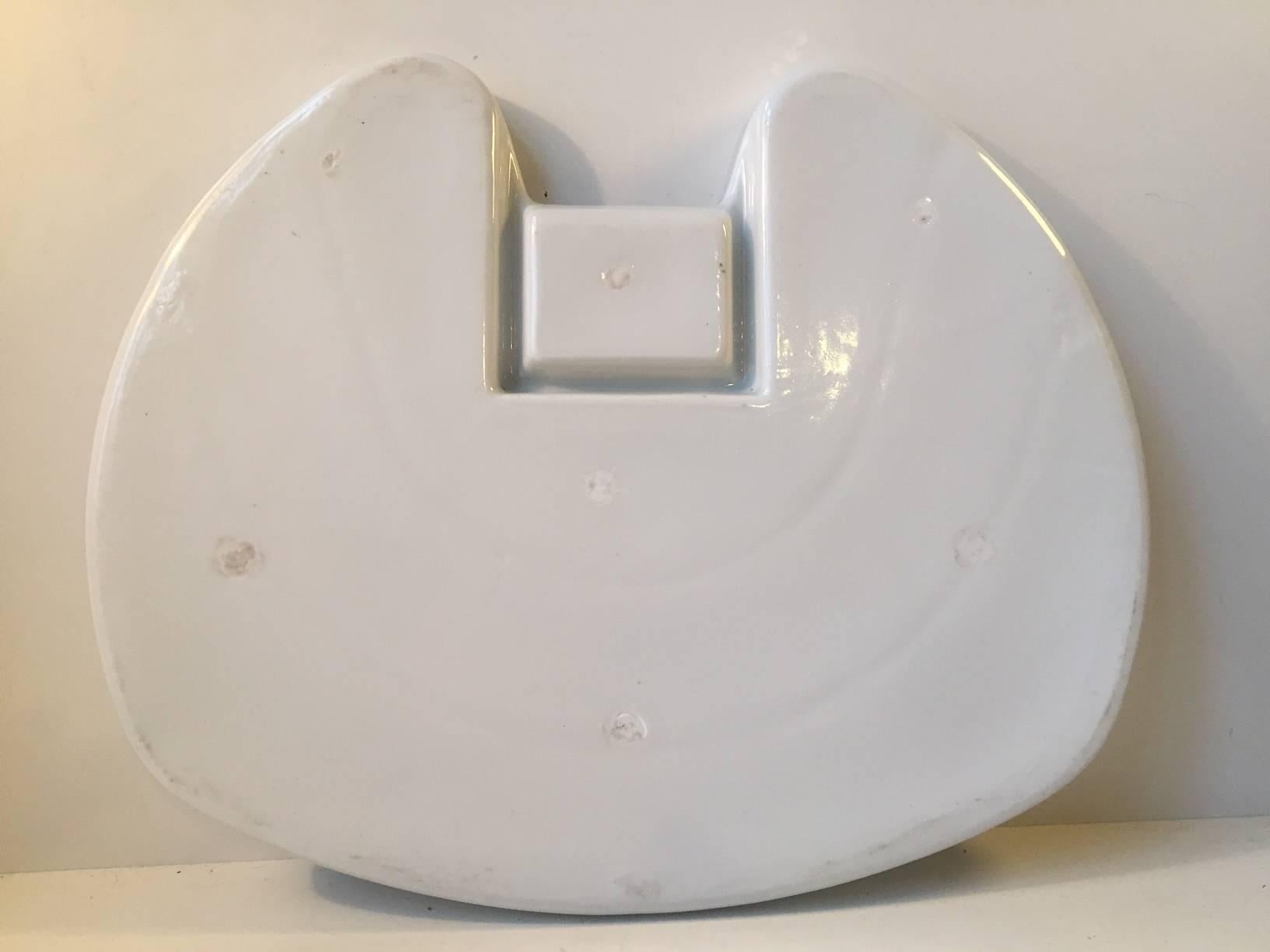 Glazed Large Tooth Shaped Porcelain Tray for Dental Instruments, Bauhaus, Germany 1930s
