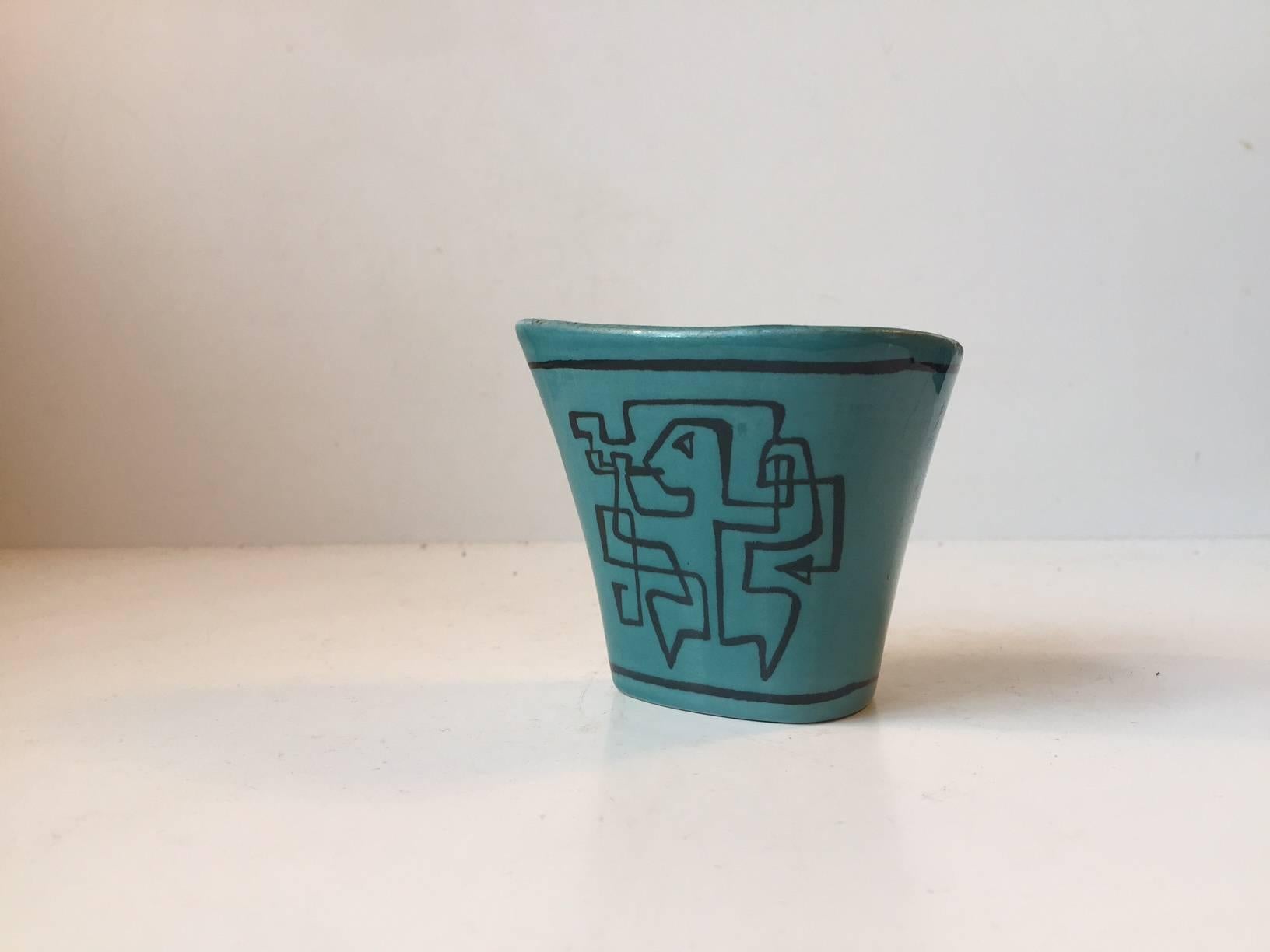 Pottery Unique Fastasia Avant-Garde Ceramic Vase by Gunnar Nylund, Nymølle Denmark, 1964