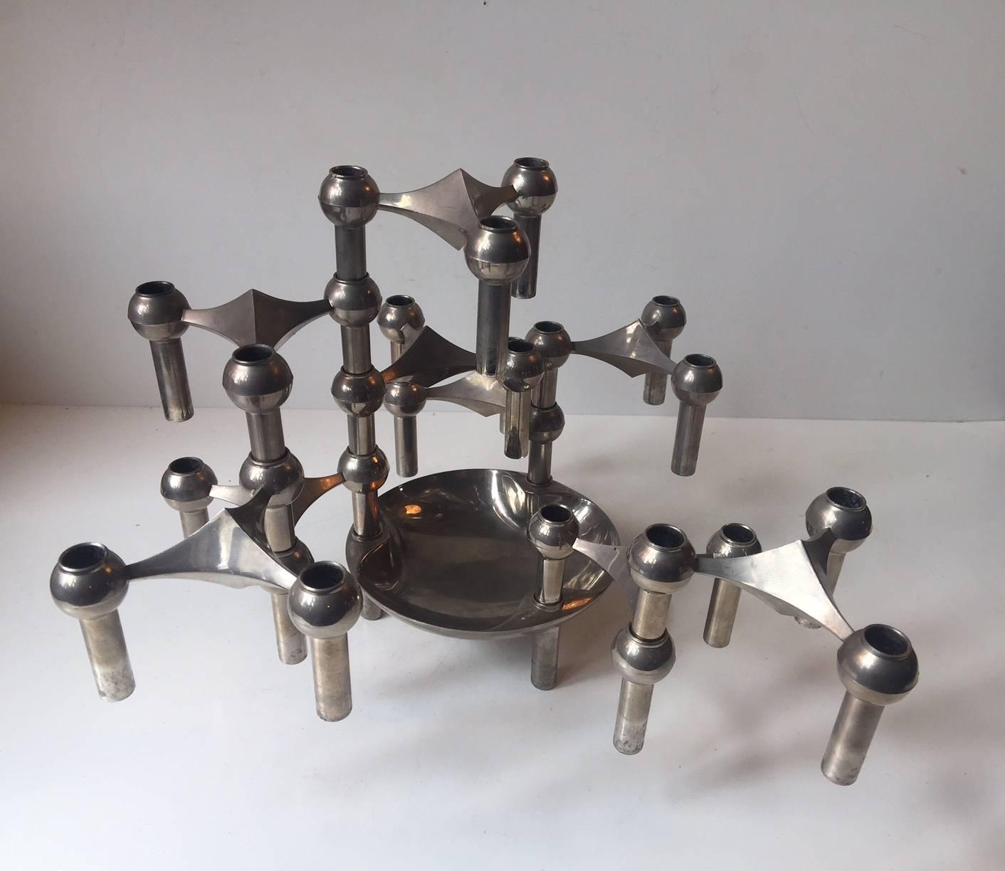 German Modular 'Molecular' Candlestick Sculpture by Fritz Nagel and Caesar Stoffi