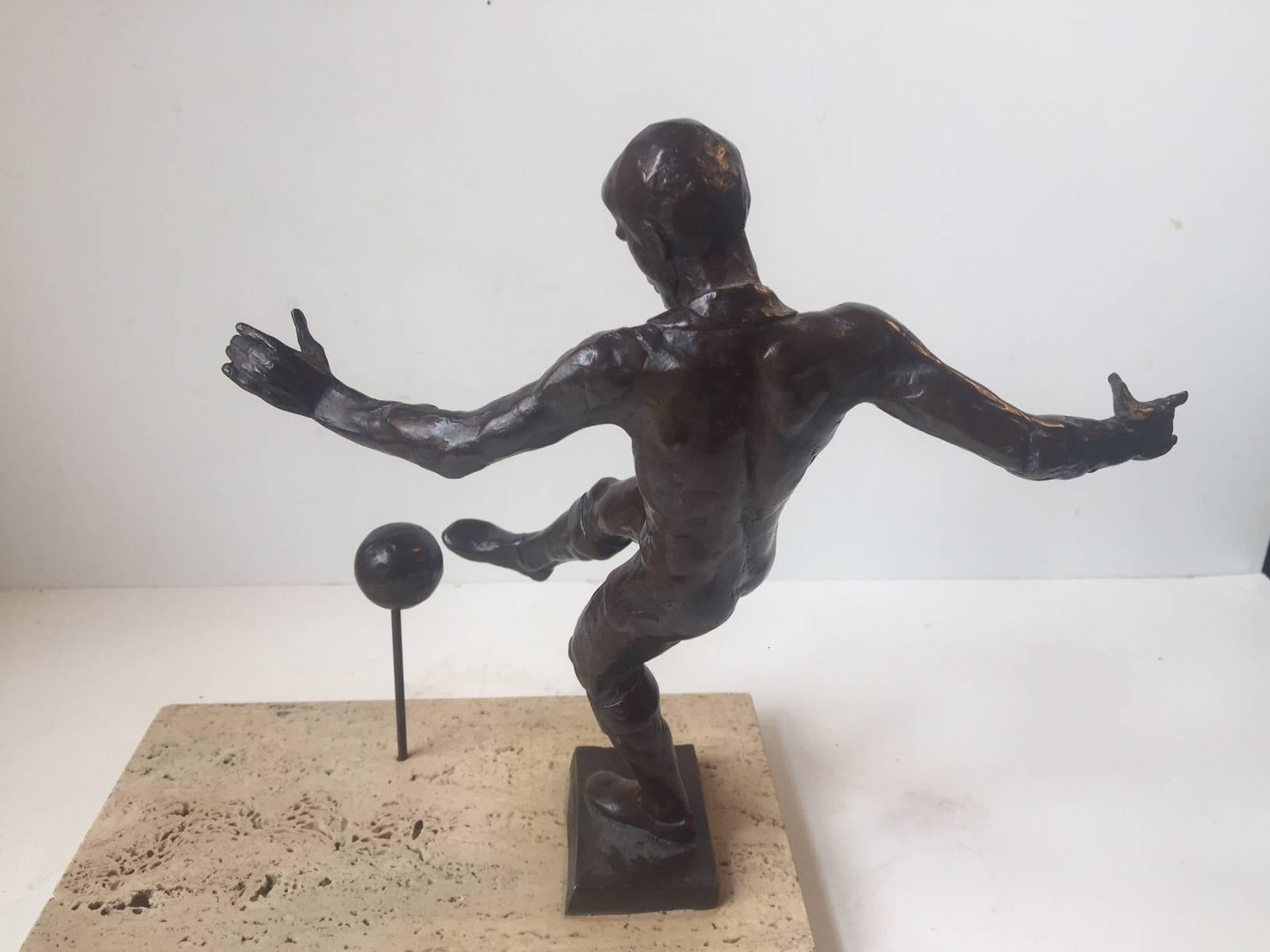 Modernist Bronze Sculpture of Soccer Player by S. G. Kelsey Royal for Copenhagen 4