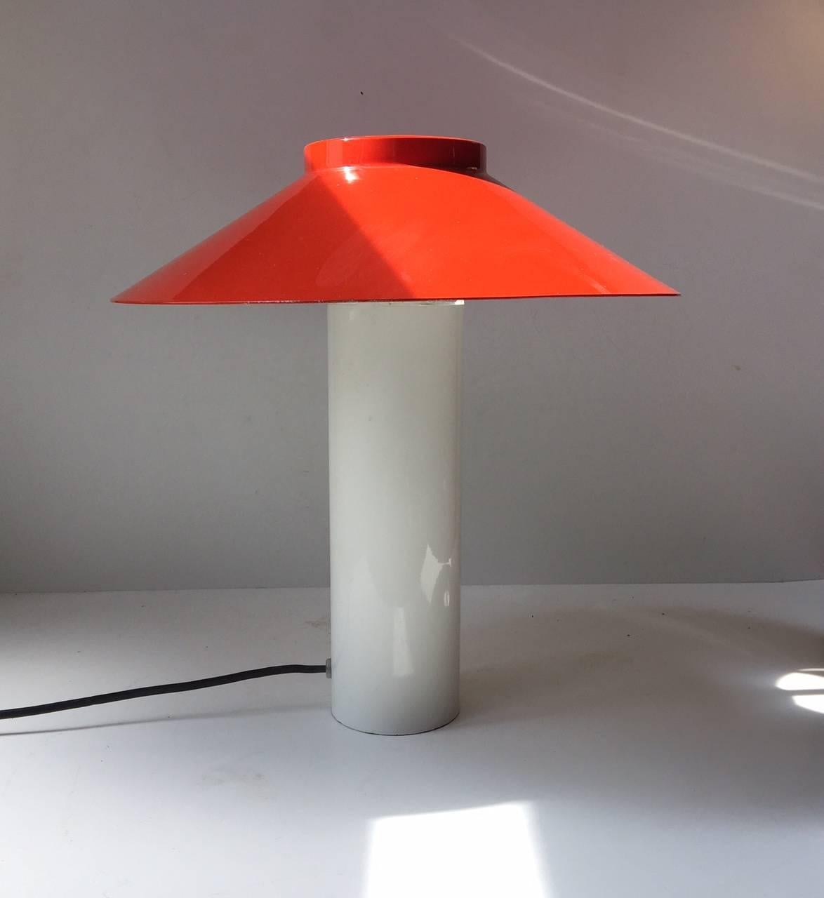 Powder-Coated Vintage Minimalist Table Lamp 'Atlantis' by Hans Schwazer for Holmegaard, 1970s