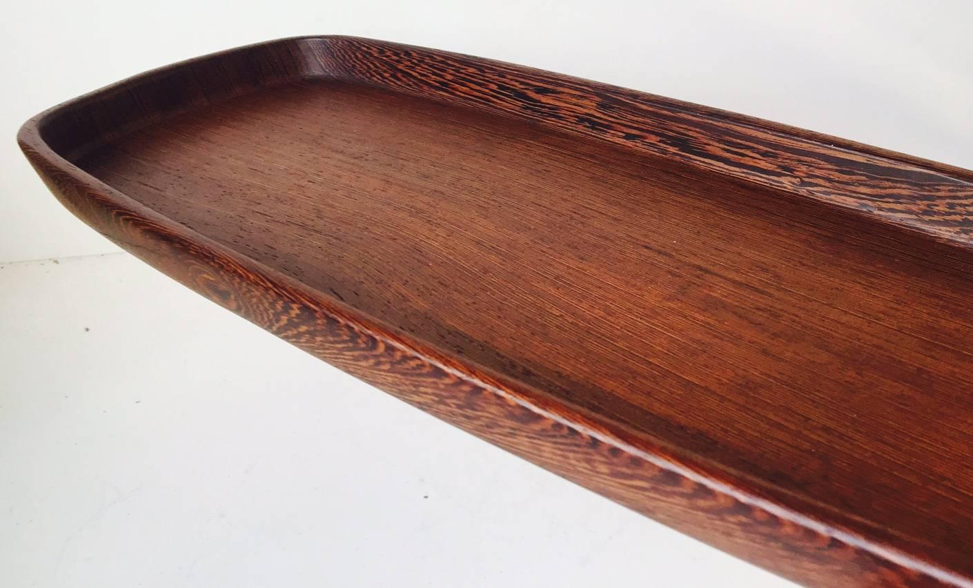 oblong wooden tray