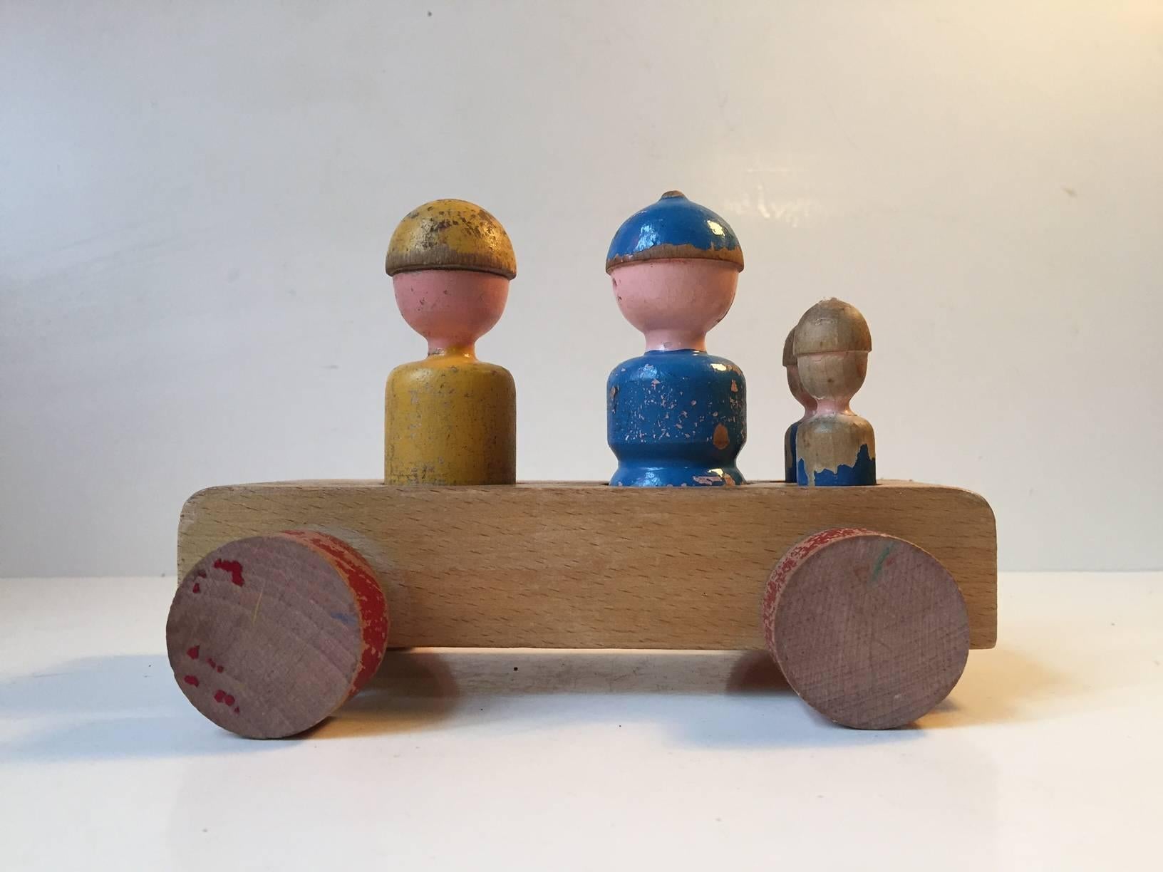 Kay Bojesen Beech Toy Wagon 'a Family Trip', 1950s, Denmark 2
