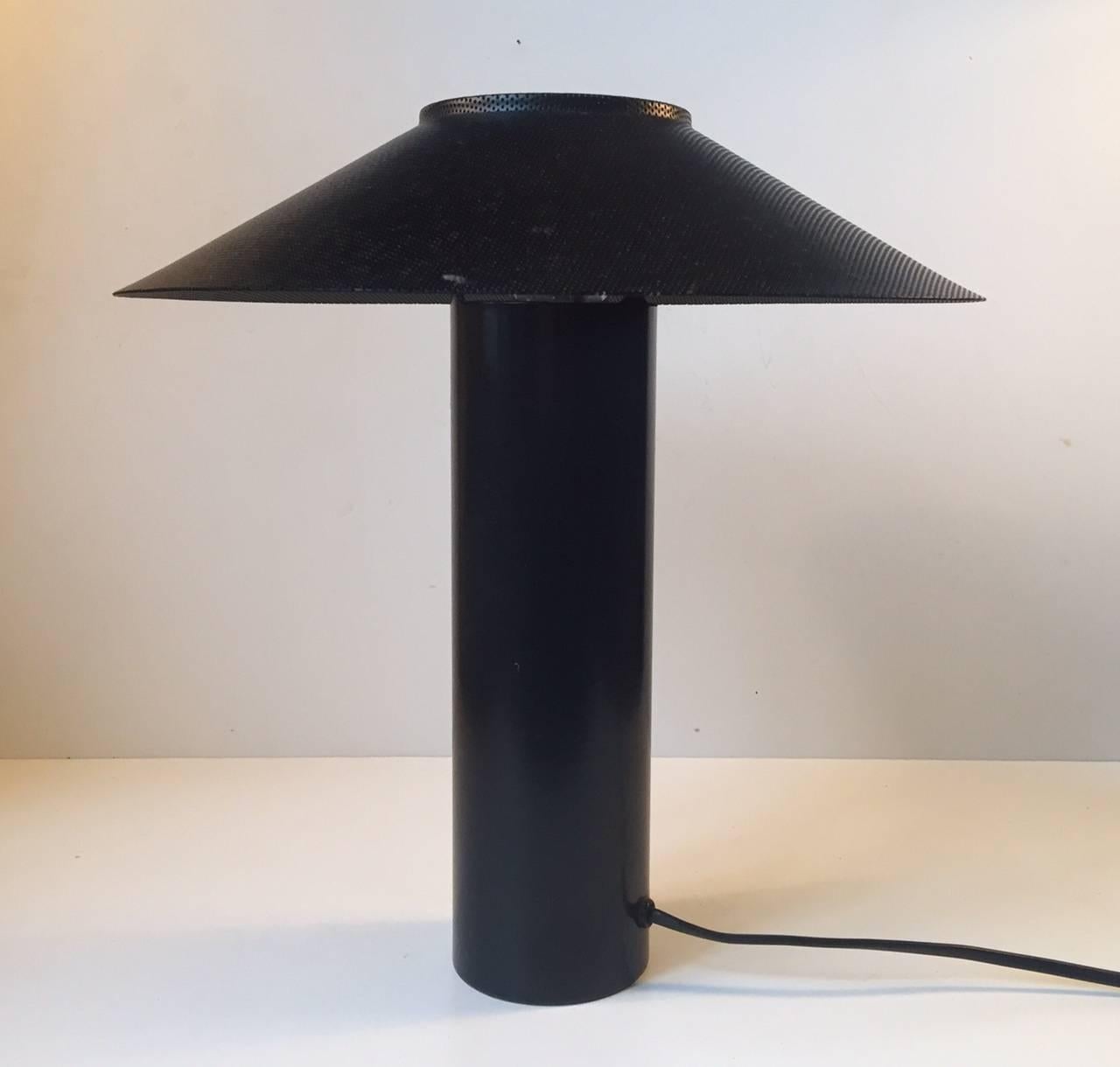 Steel Black Danish Minimalist Table Lamp Format by Hans Schwazer Royal Copenhagen