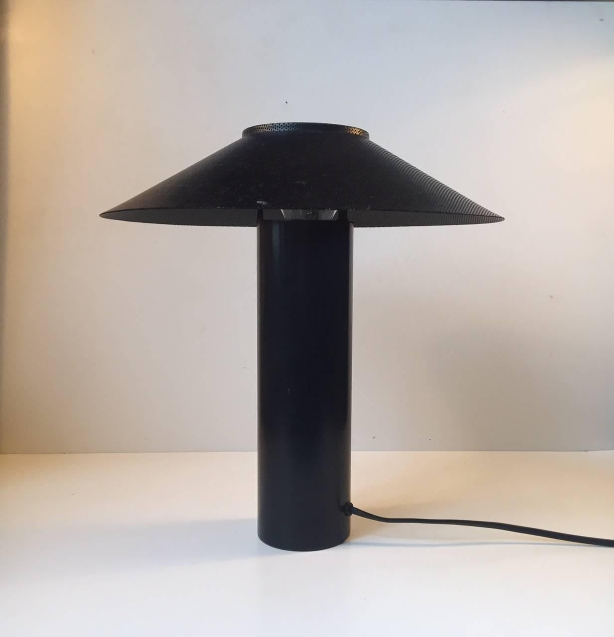 Powder-Coated Black Danish Minimalist Table Lamp Format by Hans Schwazer Royal Copenhagen