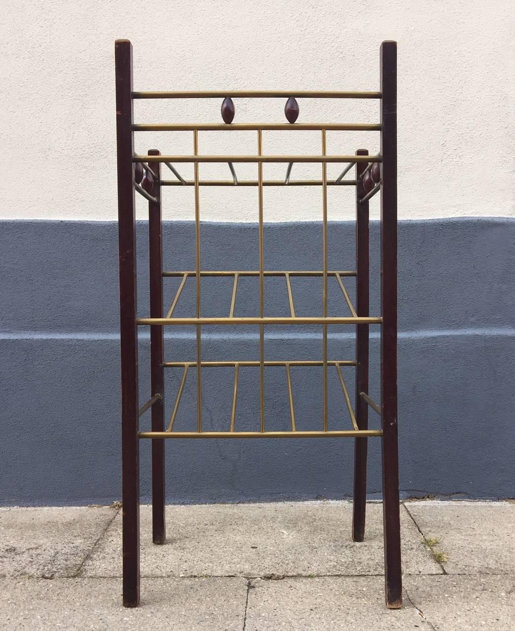 Stained Austrian Art Deco Sheet Music or Magazine Rack, 1920s