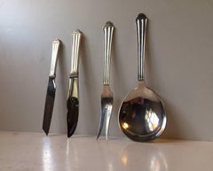 Art Deco Sterling Silver Dinner Serving Set by Hans Hansen, 1930s, Set of Four