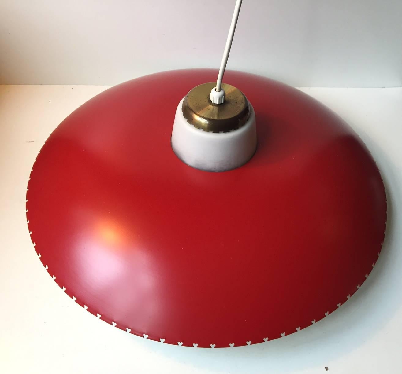 Powder-Coated Vintage Danish Midcentury 'Heart' Pendant Lamp by Bent Karlby for Lyfa, 1950s