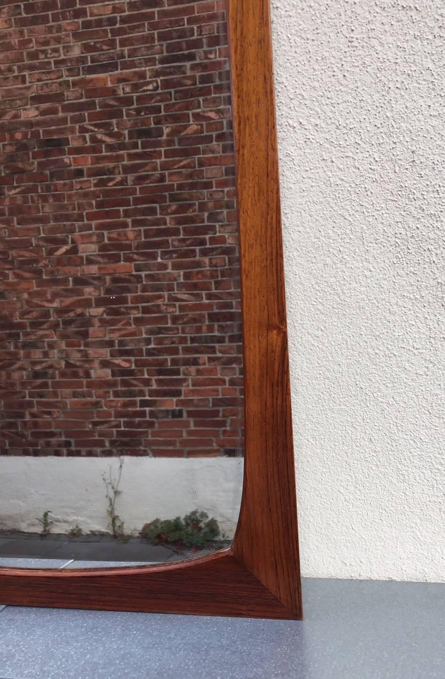 Mid-Century Modern Danish Midcentury Full Size Rosewood Wall Mirror by Gelbjerg, 1960s