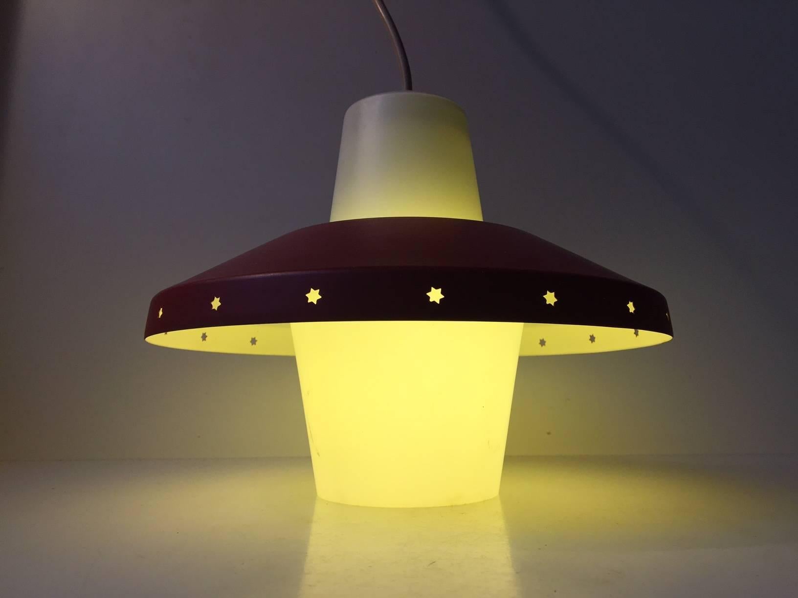 Vintage Danish Modernist 'Star' Ceiling Pendant by Bent Karlby for Lyfa, 1950s In Good Condition In Esbjerg, DK