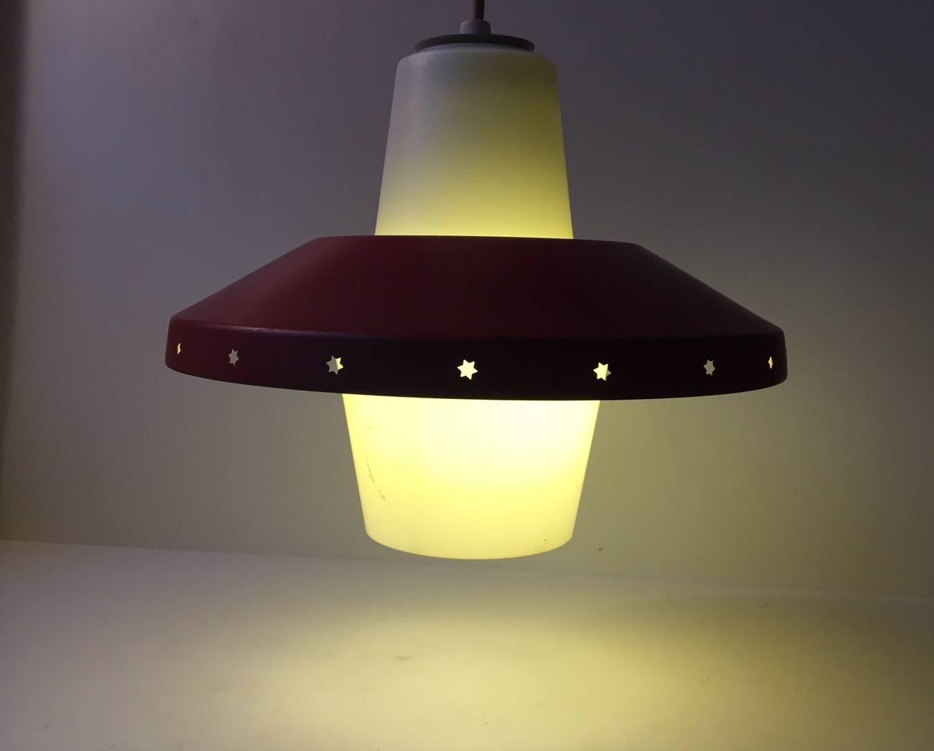 Mid-20th Century Vintage Danish Modernist 'Star' Ceiling Pendant by Bent Karlby for Lyfa, 1950s