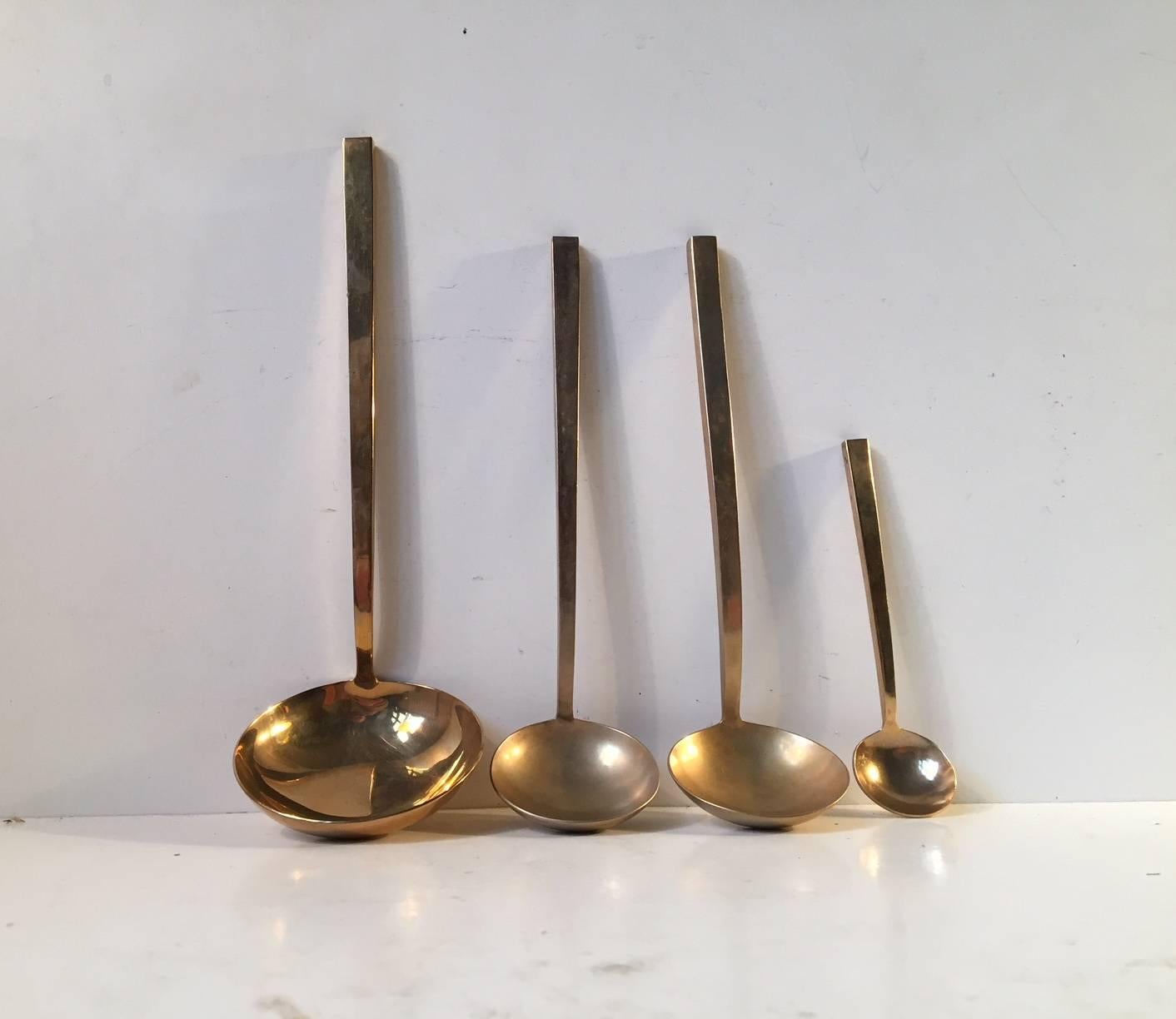 Swedish Full Set Scanline Bronze Cutlery Flatware by Prince Sigvard Bernadotte, 109 Pcs