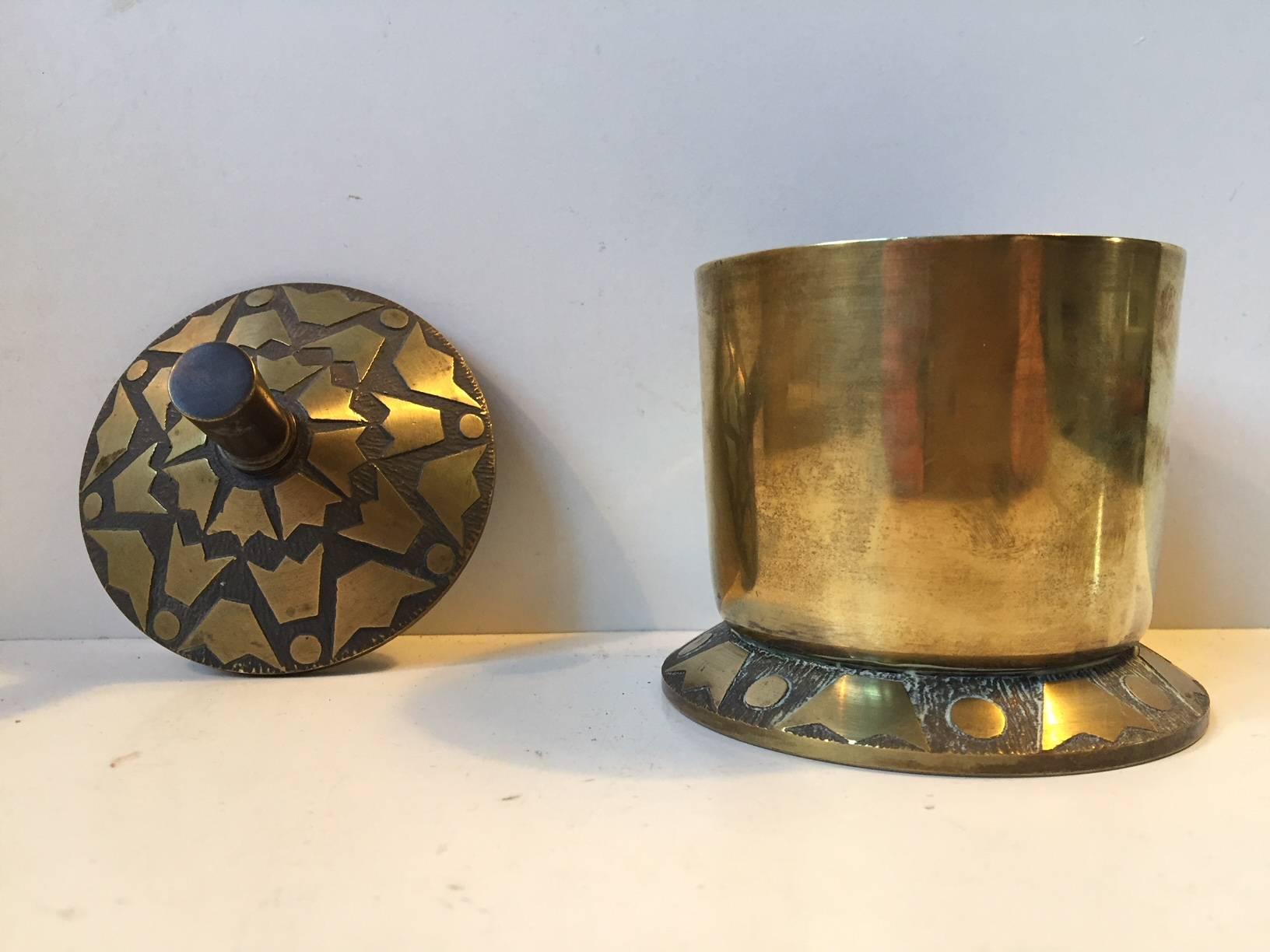 Danish Art Deco Lidded Jar, Trinket in Bronze by Nordisk Malm, 1940s 1