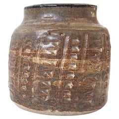 Moderne dänische Vase aus glasiertem Steingut von Jørgen Mogensen, 1960er Jahre