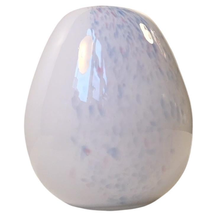 A rare Danish art glass vase designed by Glassblower Kylle Svanlund and manufactured at Holmegaard in Denmark in 1976. Its called Reviera Egg vase and it was only made in a very limited number. This is number 2 and its signed KS.