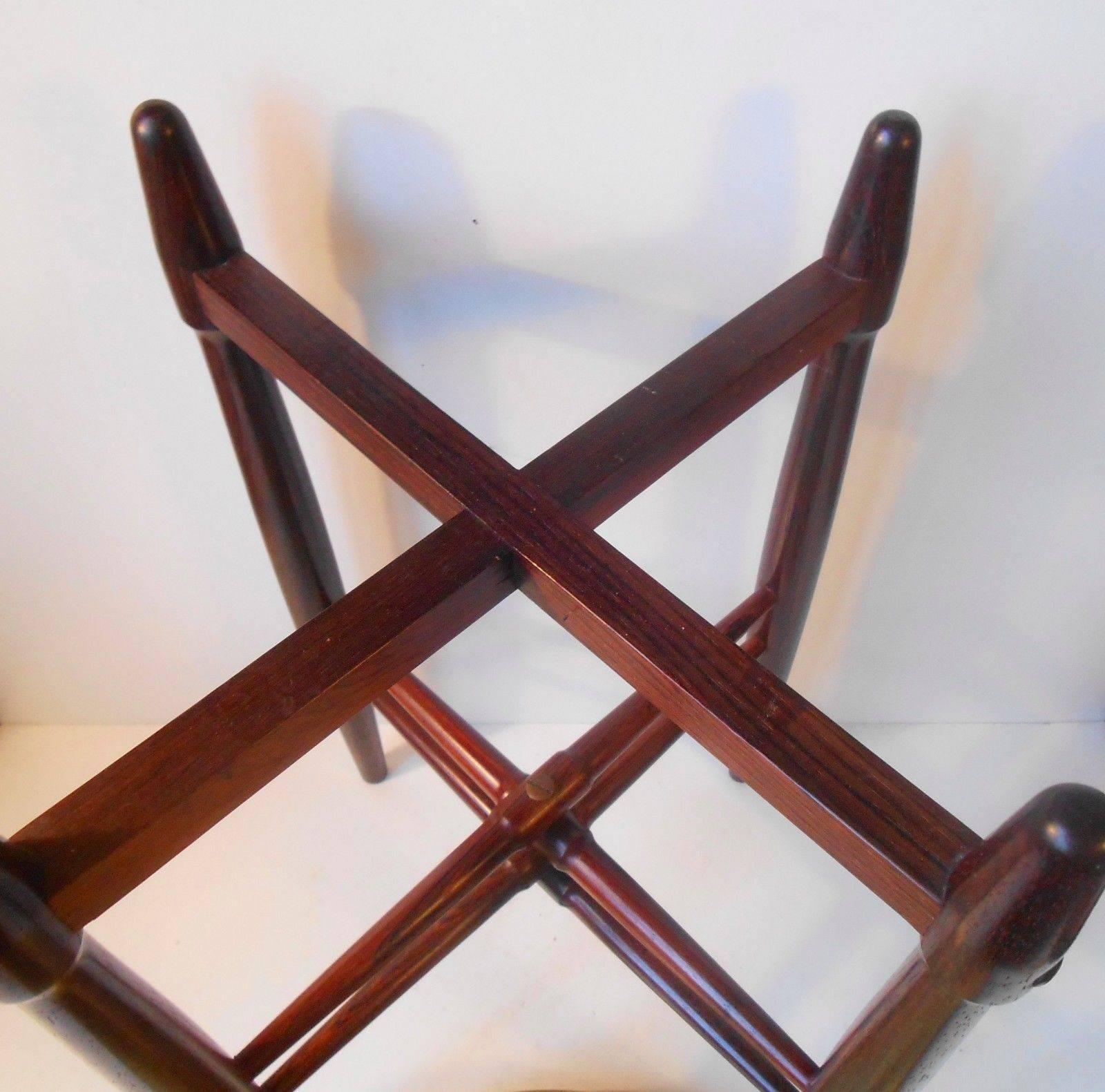 1960s Rosewood Side Brass Tray Table, Danish Modern by Poul Hundevad 3