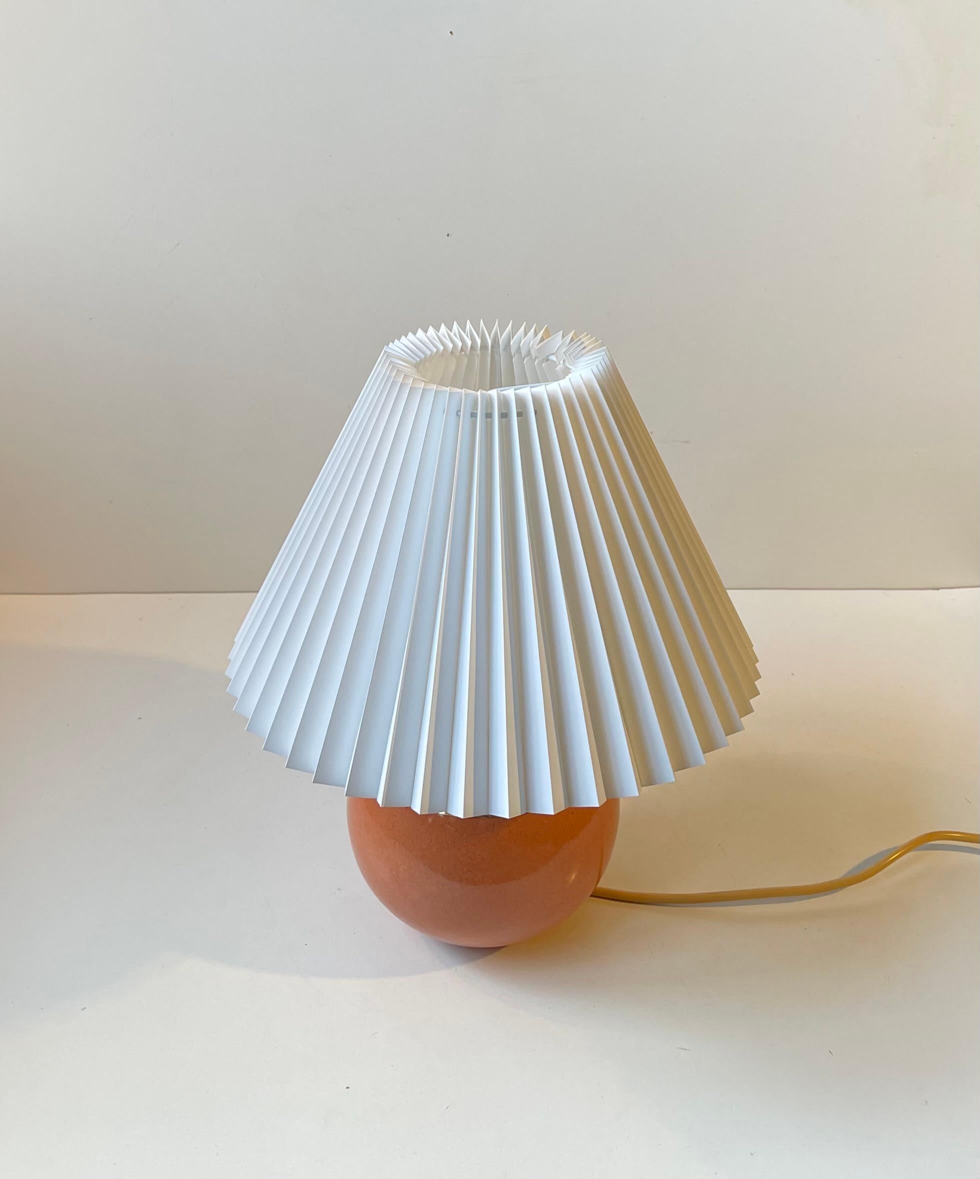 Art Deco Glazed Spherical Table Lamp by E. F. F. Copenhagen, 1930s For Sale 3
