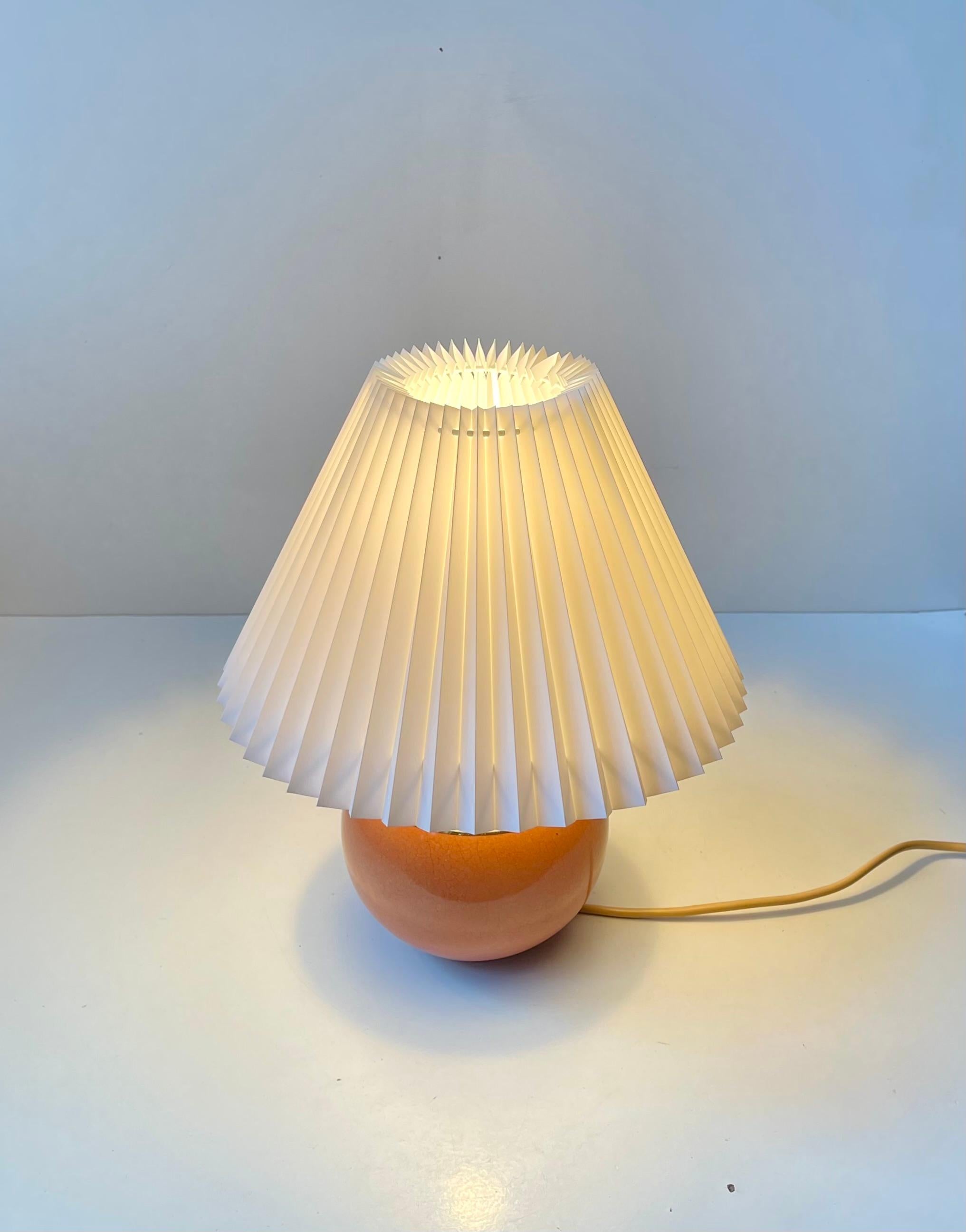 Art Deco Glazed Spherical Table Lamp by E. F. F. Copenhagen, 1930s For Sale 2