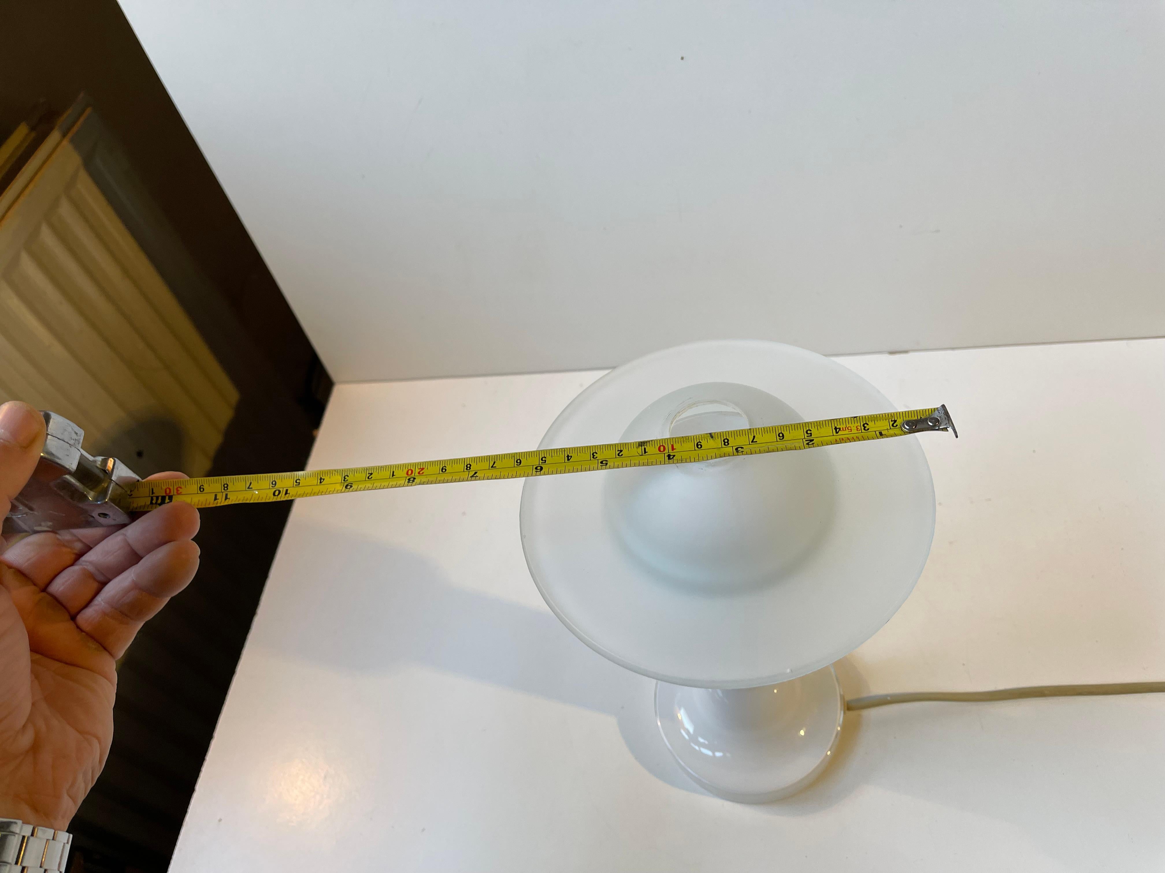 White Space Age Table Lamp in Opaline Glass by Holmegaard, 1970s For Sale 3