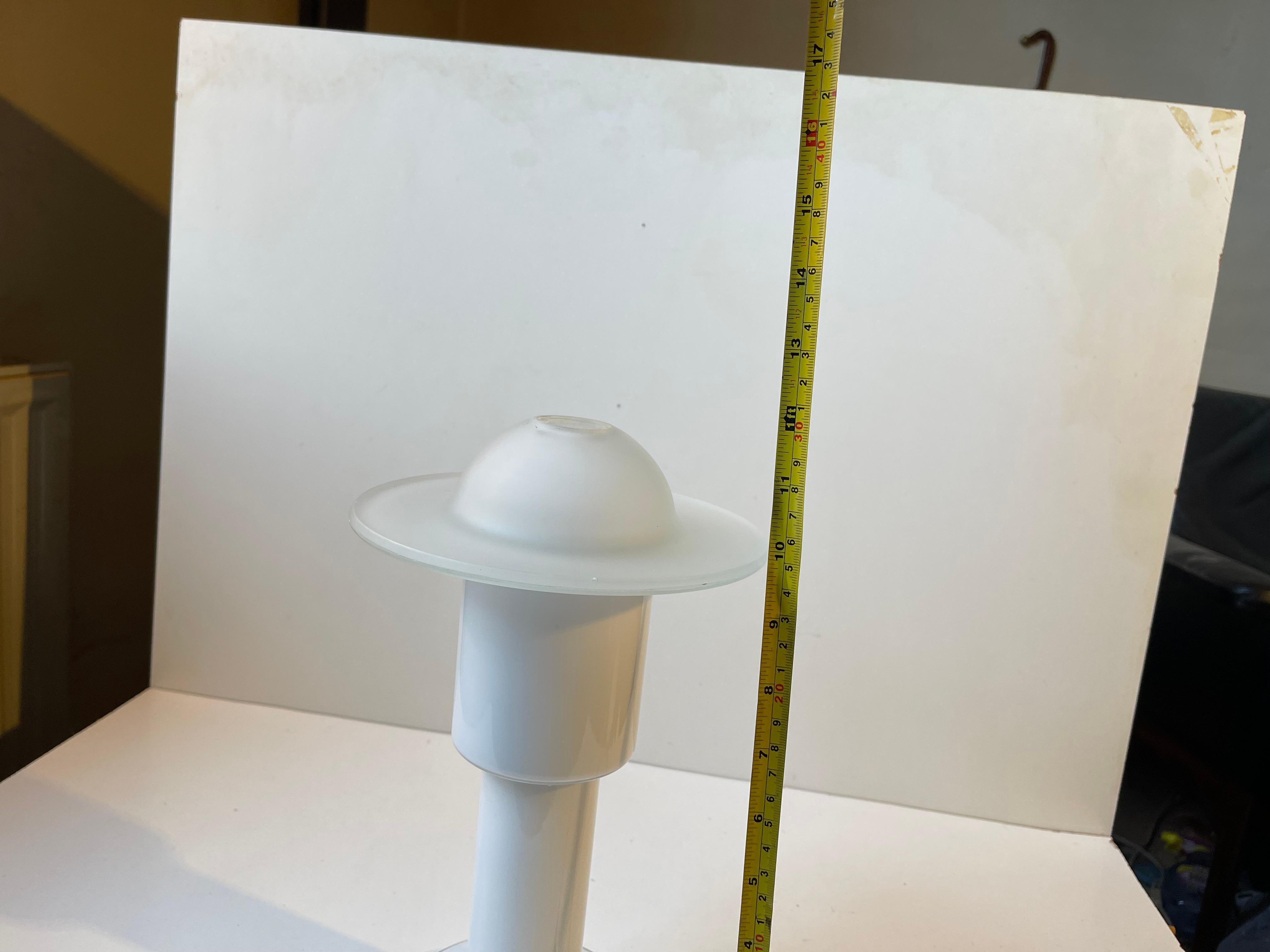 White Space Age Table Lamp in Opaline Glass by Holmegaard, 1970s For Sale 4