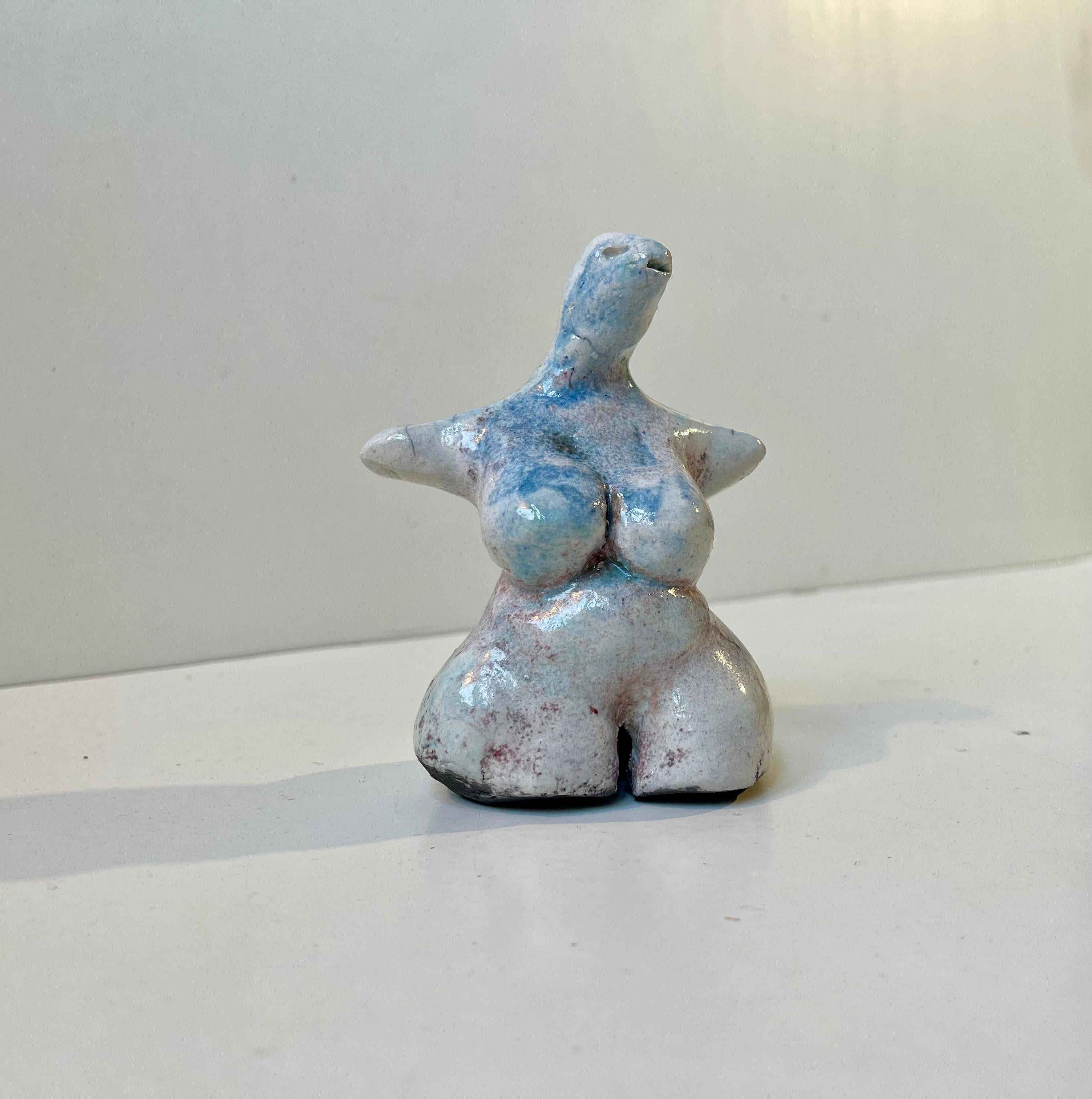 Scandinavian Surreal Female Figurine 'Lizard Queen' in the Style of Åke Holm In Good Condition For Sale In Esbjerg, DK