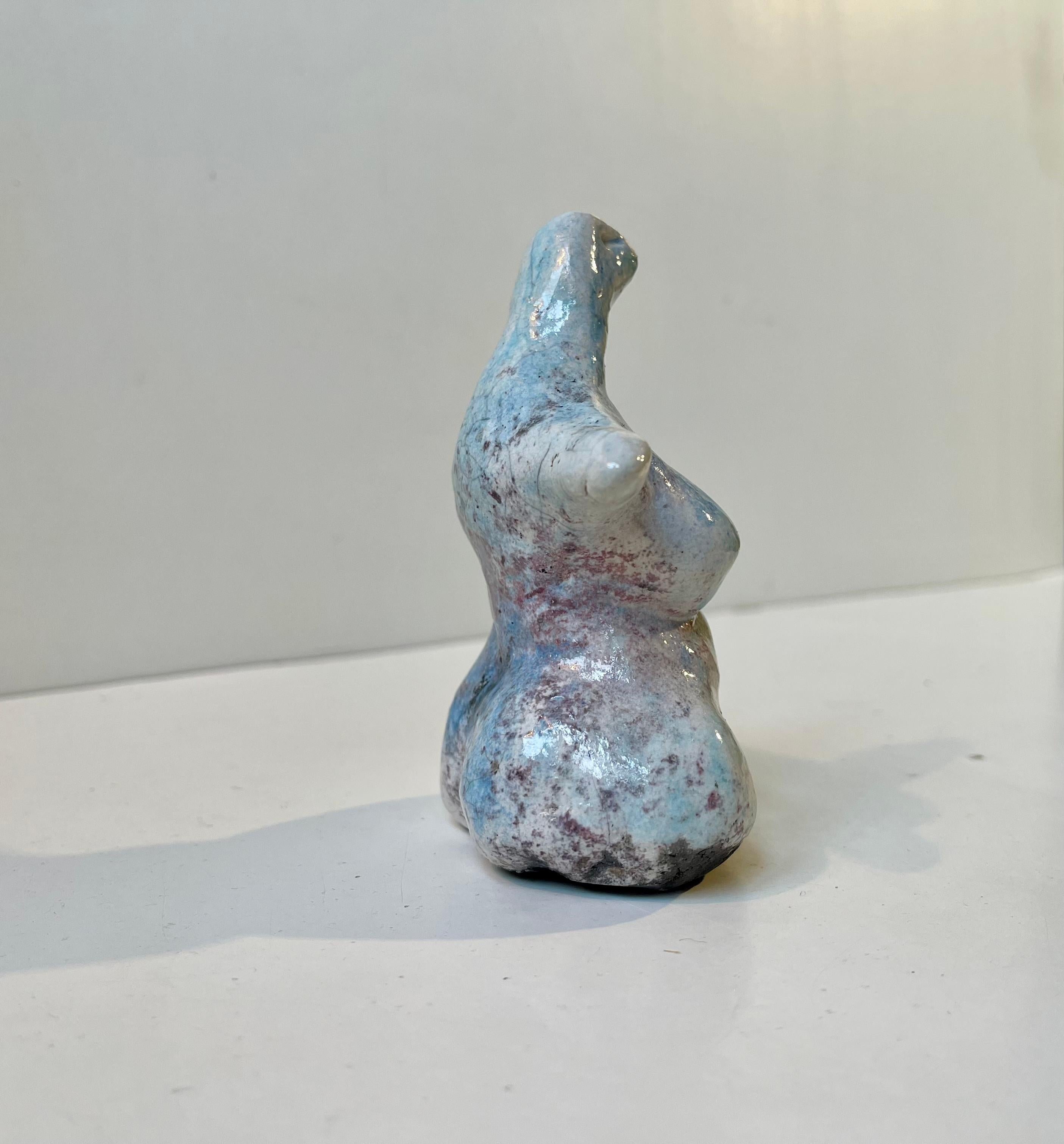 20th Century Scandinavian Surreal Female Figurine 'Lizard Queen' in the Style of Åke Holm For Sale