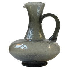 Brocca d'epoca in vetro blisterato grigio di Zbigniew Horbowy, Polonia, anni '70