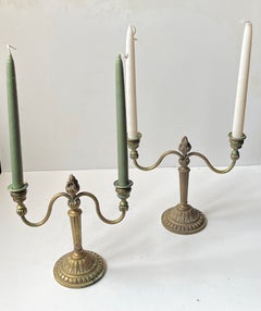Candelabri antichi francesi in stile Luigi XIV - Portacandele in bronzo, set da 2
